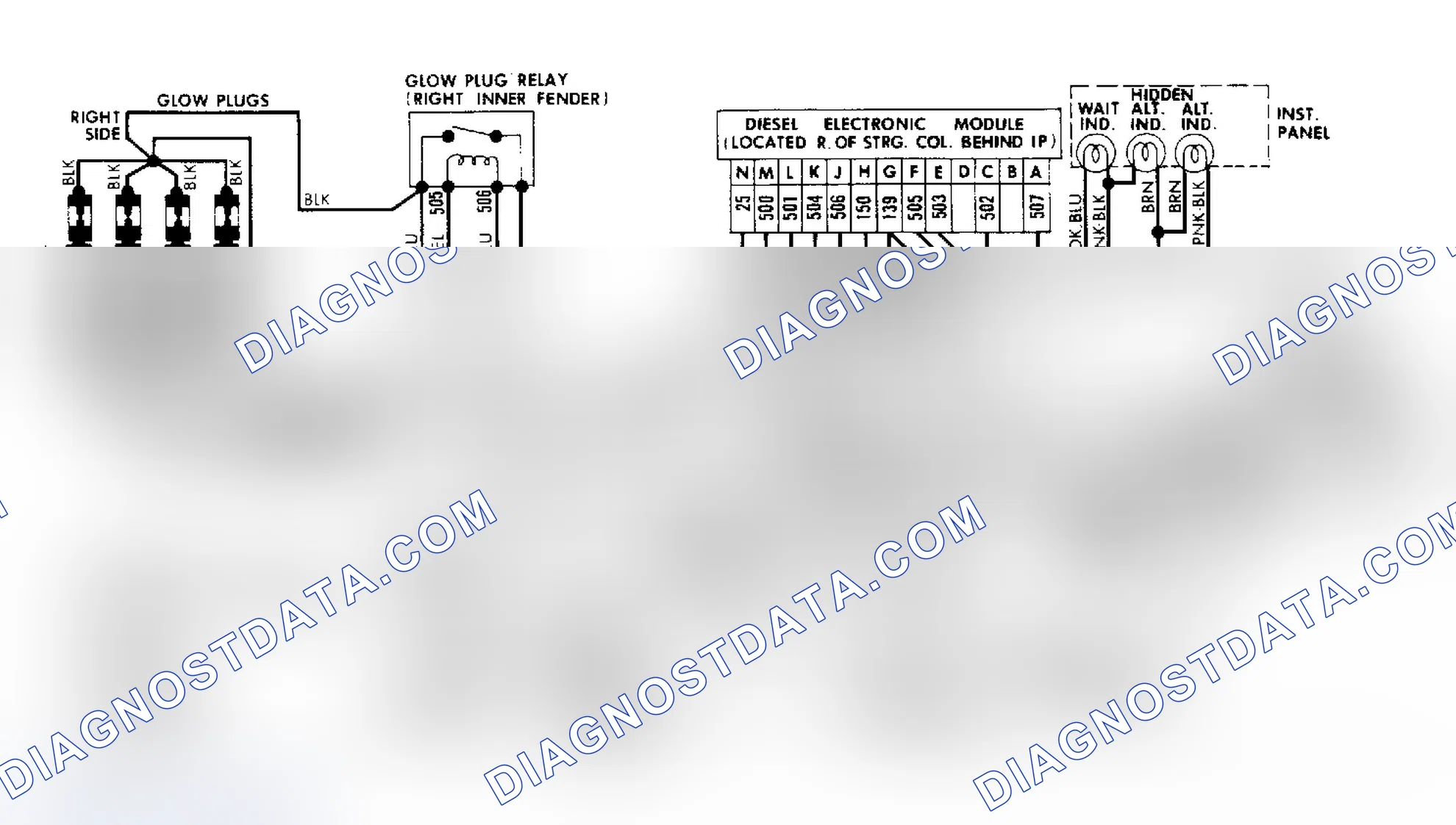 Scheme 50: Glow Plug System Wiring Diagram (Electronic Type - V8)