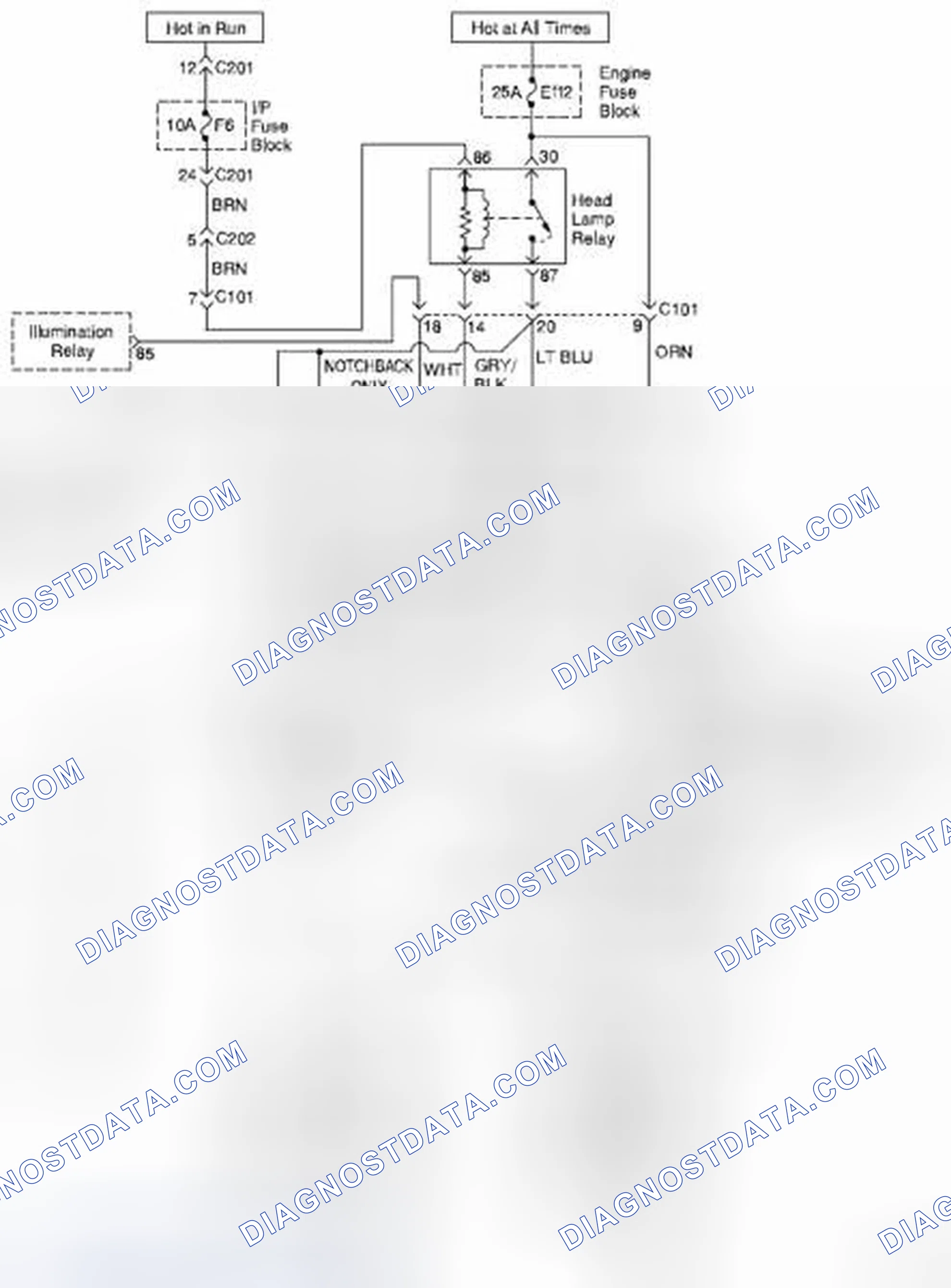 Scheme 6: Headlamps Circuit Diagram