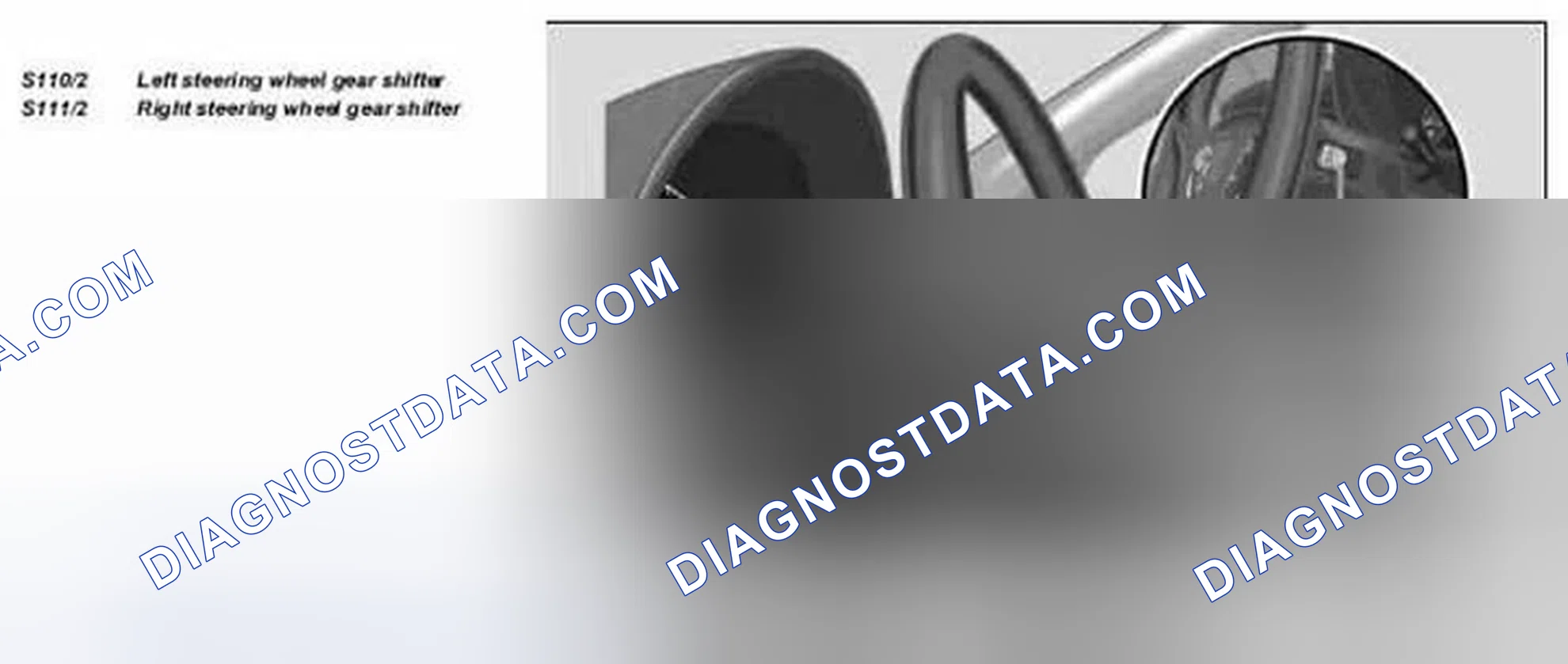 Scheme 61: Identifying Steering Wheel Gear Shifter (Transmission 722.6) - Illustrated On Model 203