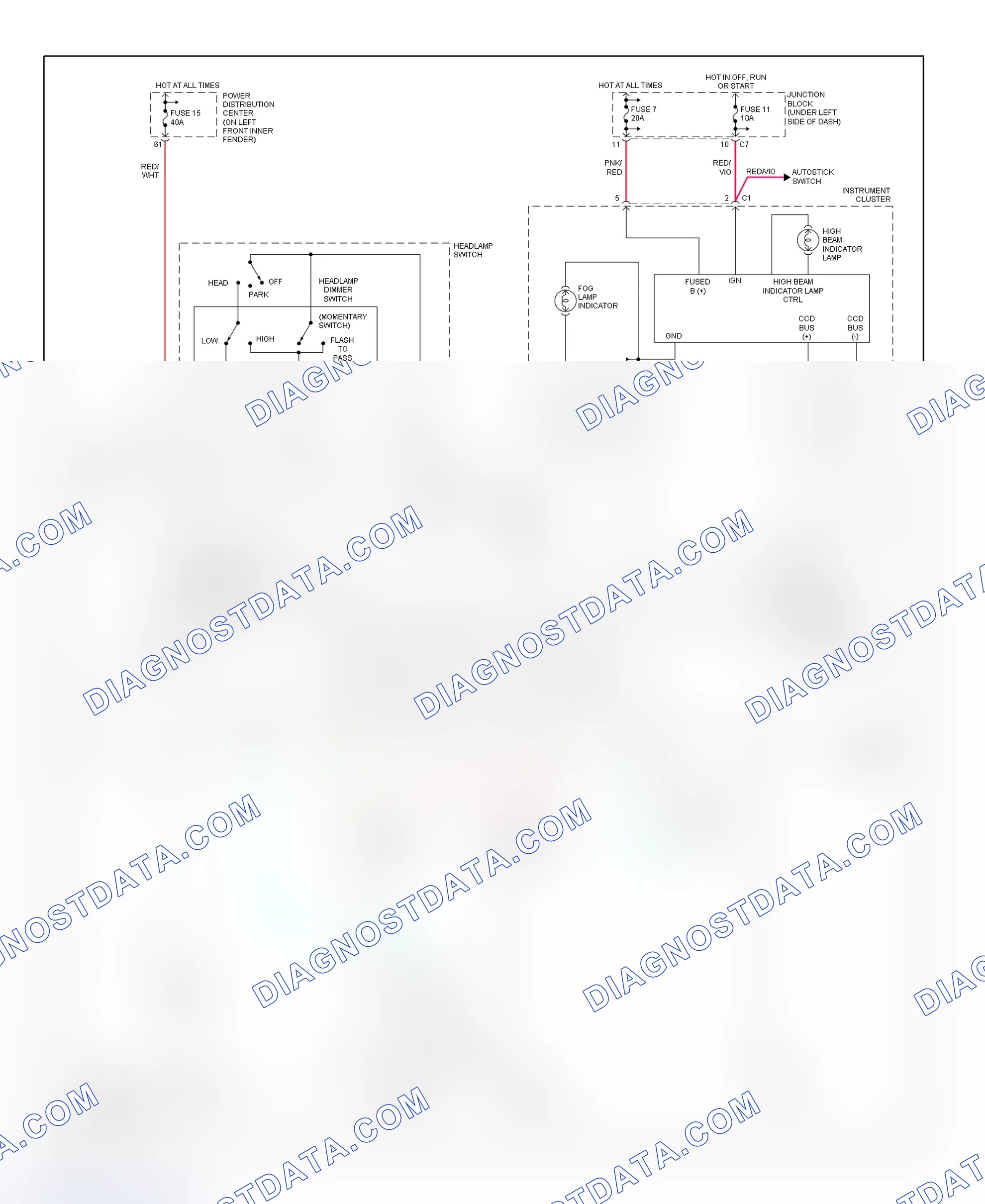 Scheme 14: Daytime Running Lights Wiring Diagram (Breeze, Cirrus, Sebring Convertible & Stratus)