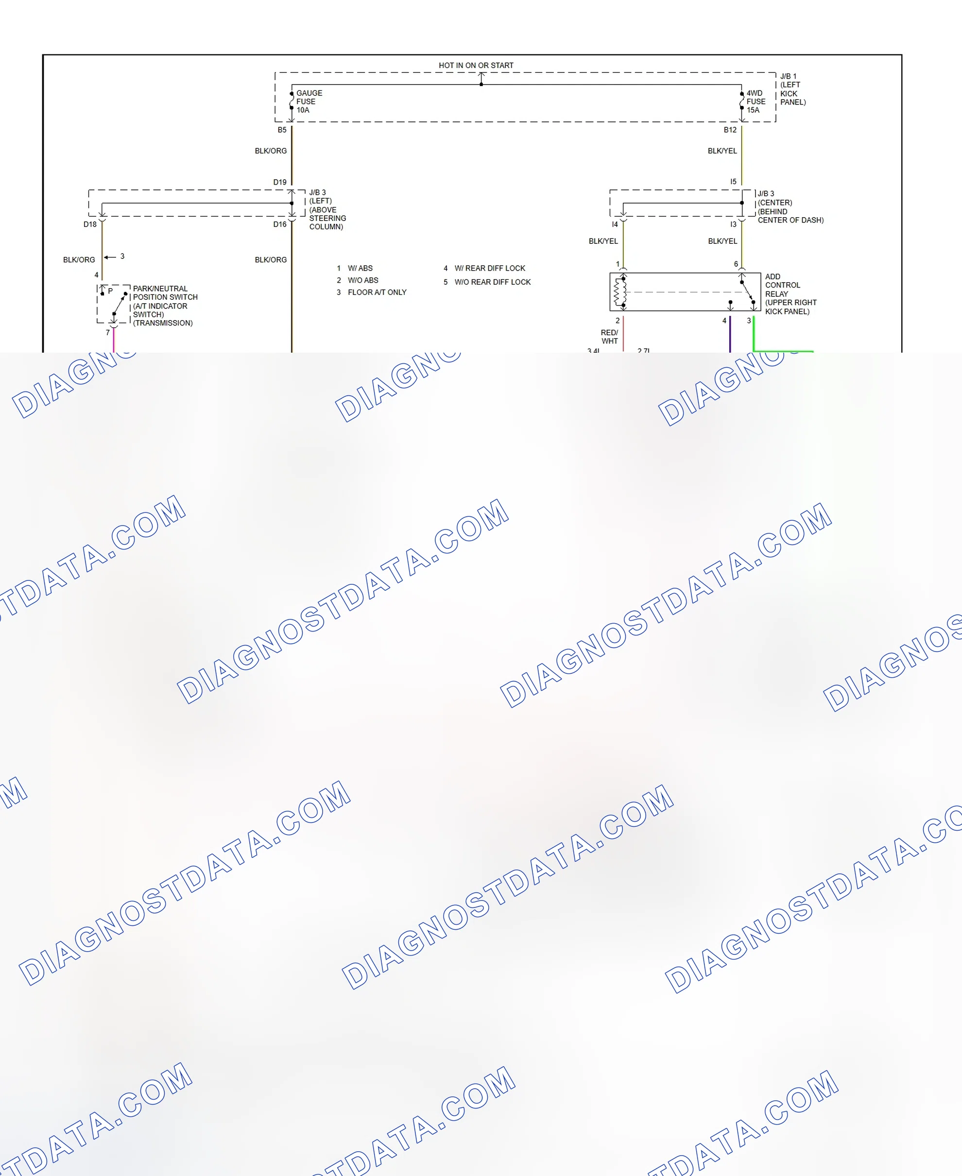 Scheme 38: Wiring Diagram (1998 Tacoma Without 2-4 Select Switch)