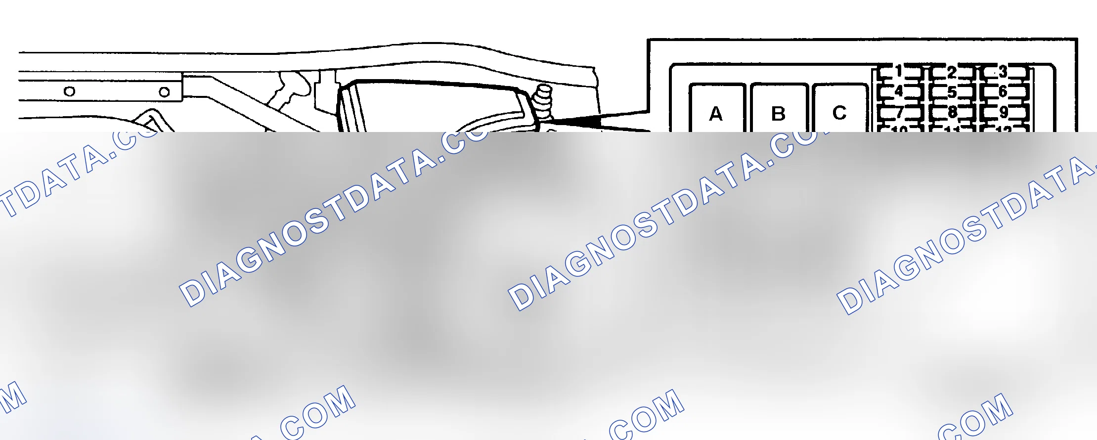 Scheme 18: UNDERHOOD FUSE PANEL IDENTIFICATION (1994-96)