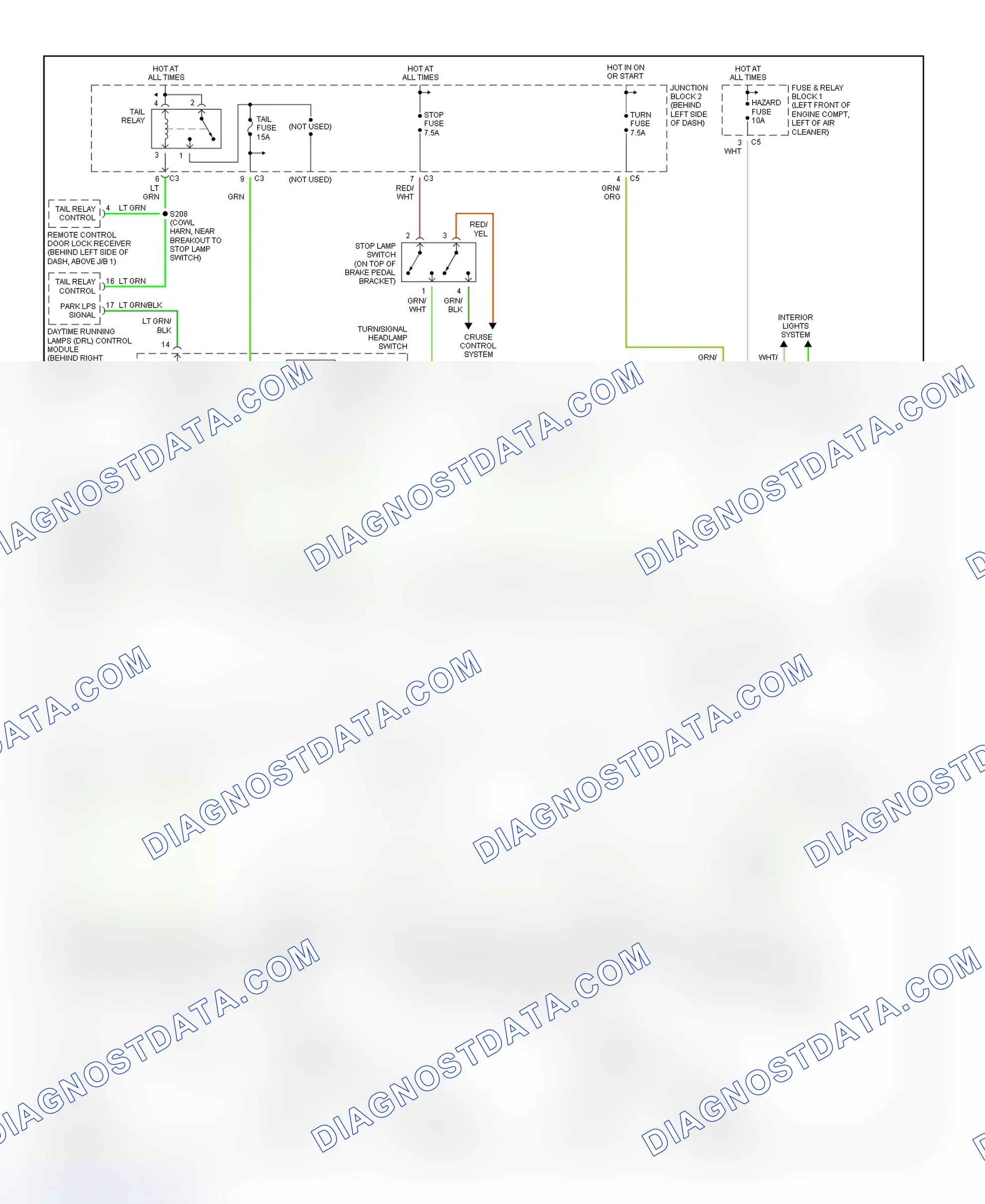 Scheme 37: Exterior Lights Wiring Diagram (Prizm)