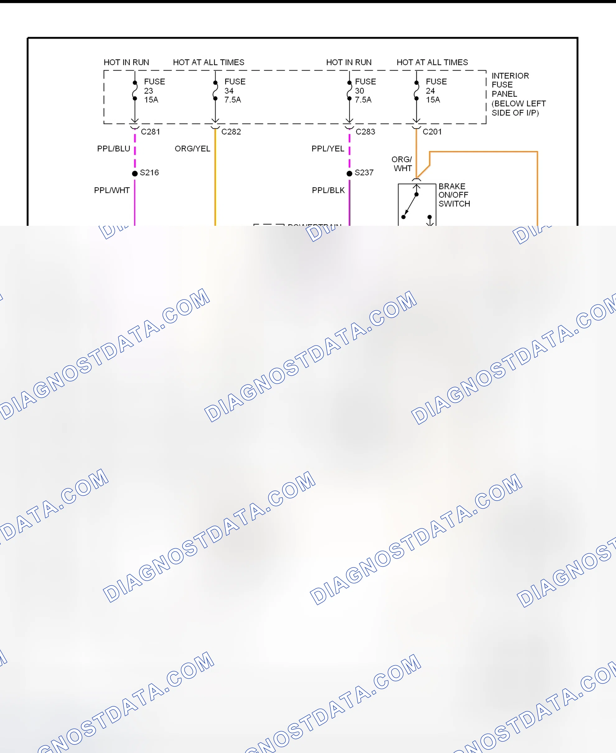 Scheme 70: Shift Interlock System Wiring Diagram (1997 Contour & Mystique)