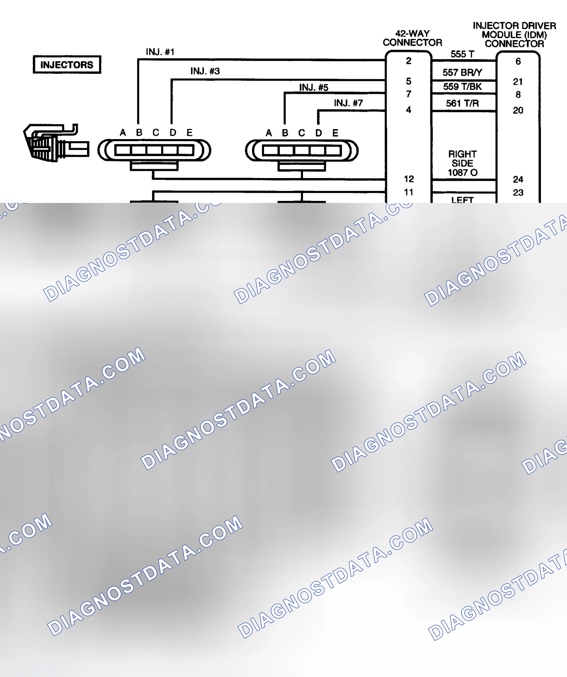 Scheme 126: Injector Driver Module (IDM) Circuit & Connector Terminals