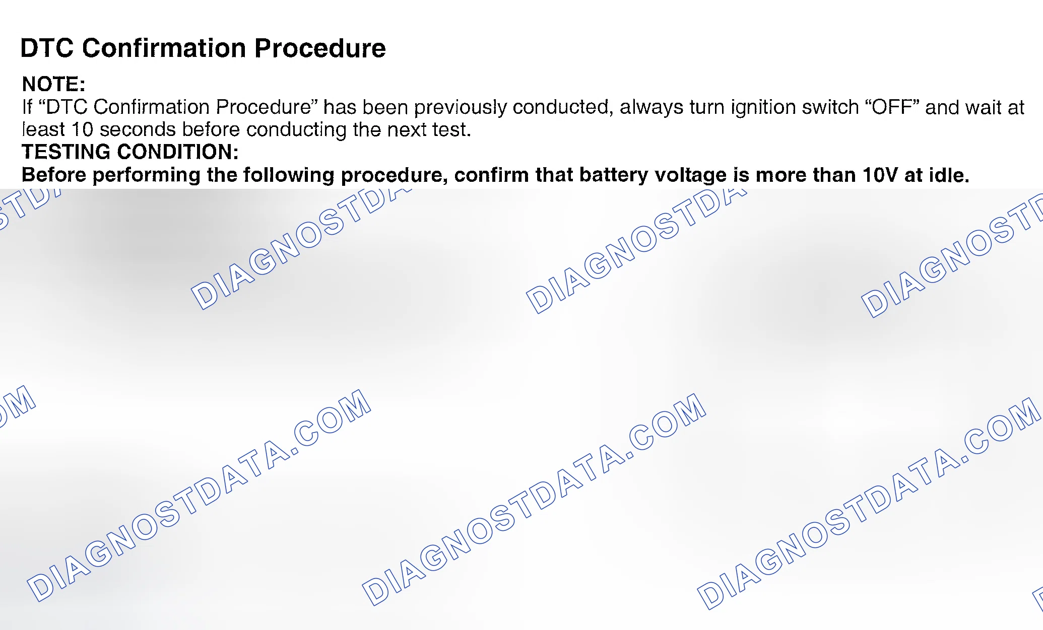 Scheme 309: DTC Confirmation Procedure