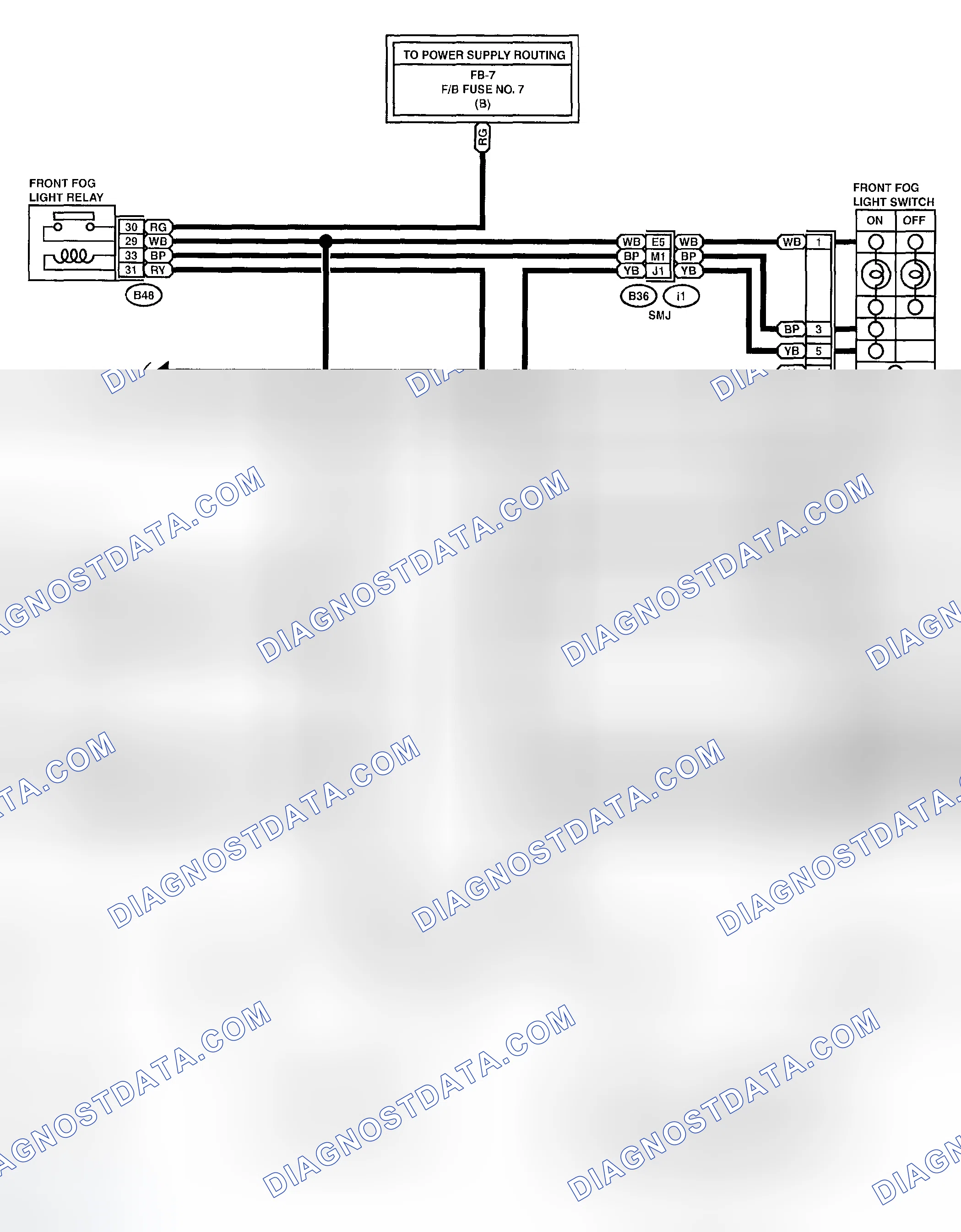 Scheme 73: Front Fog Light 6 Cylinder Engine Schematic