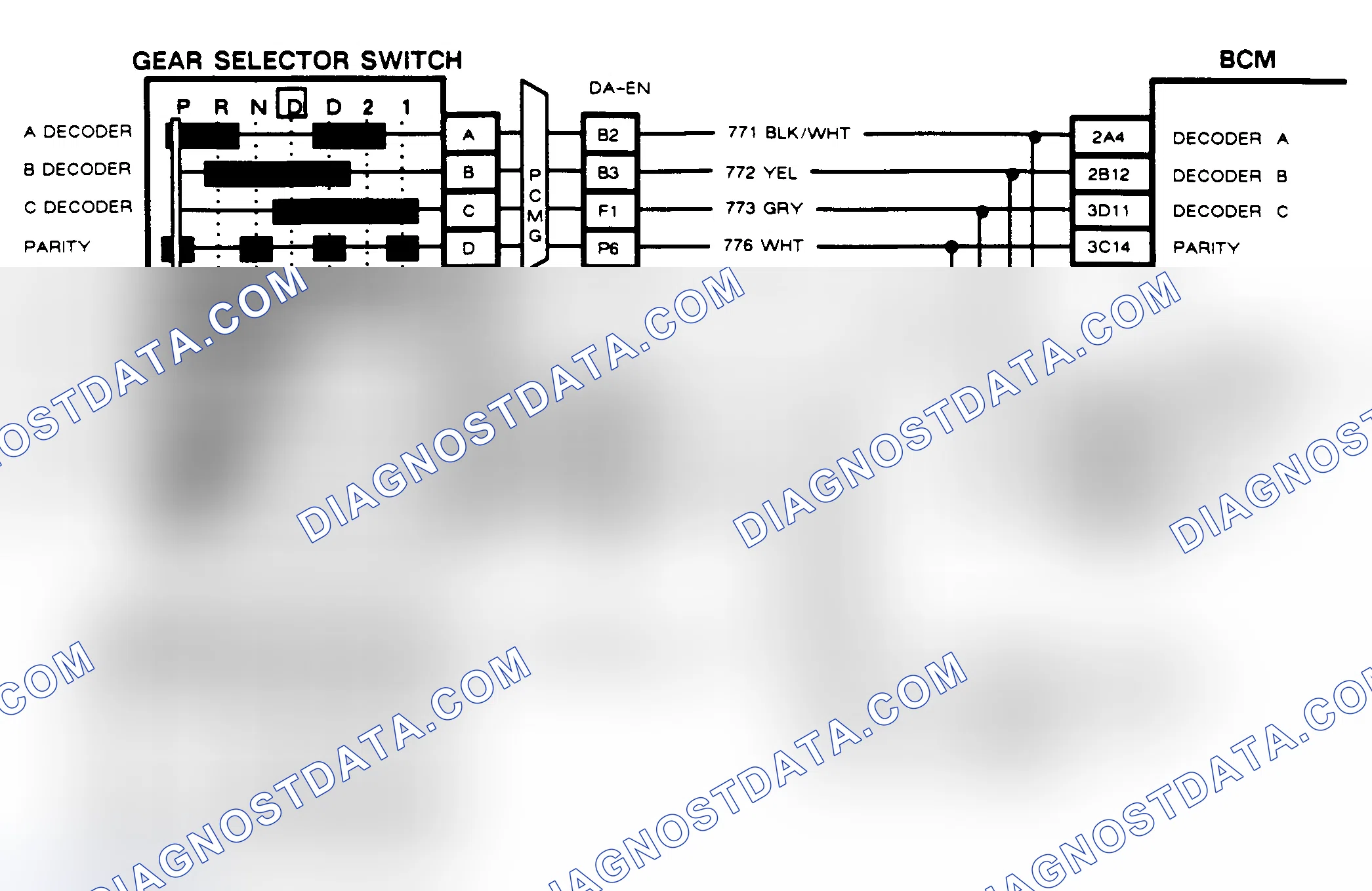Scheme 106: CODE B127, GEAR SELECTOR SWITCH CIRCUIT