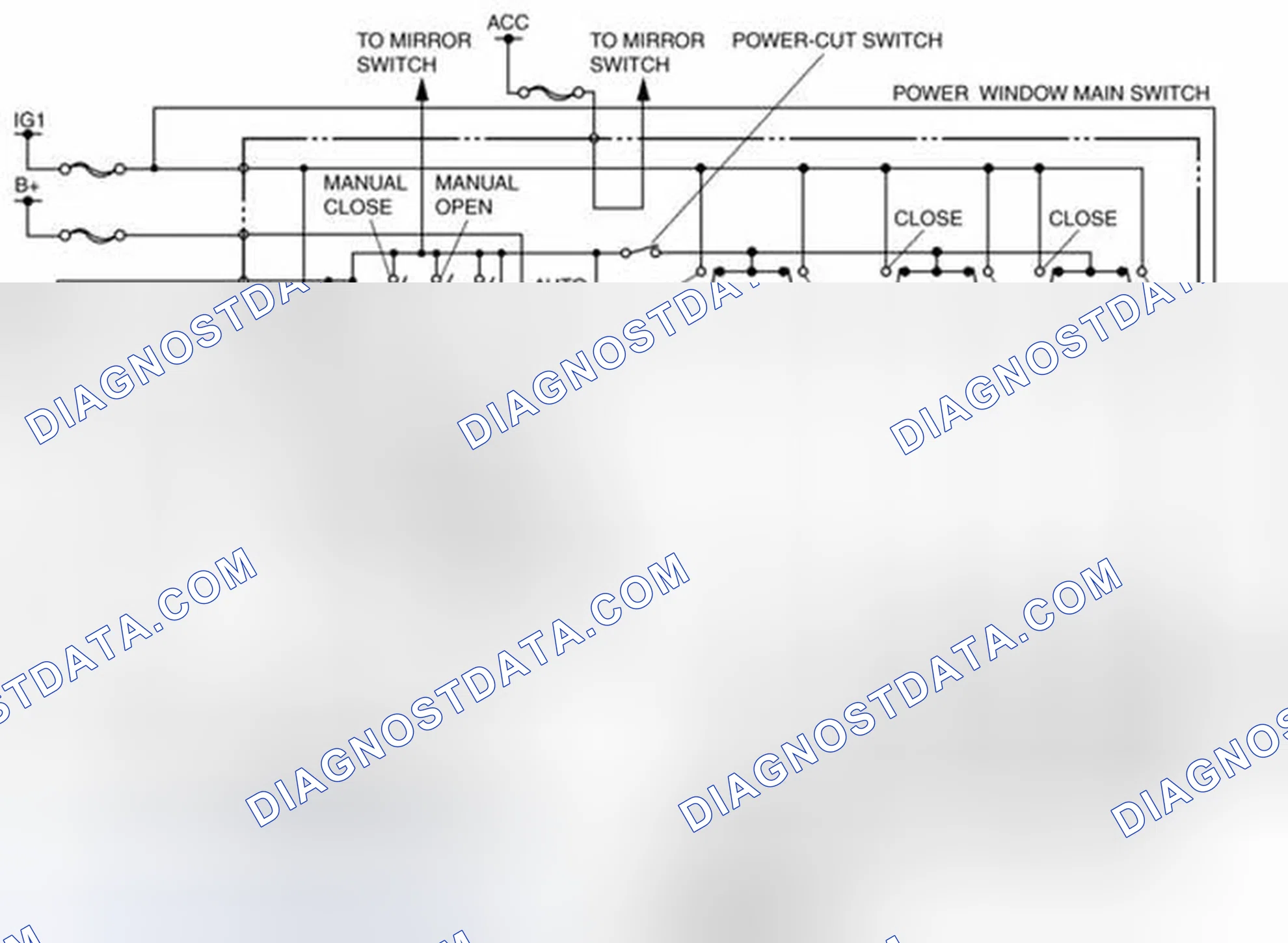 Scheme 1: Power Window System Wiring Diagram