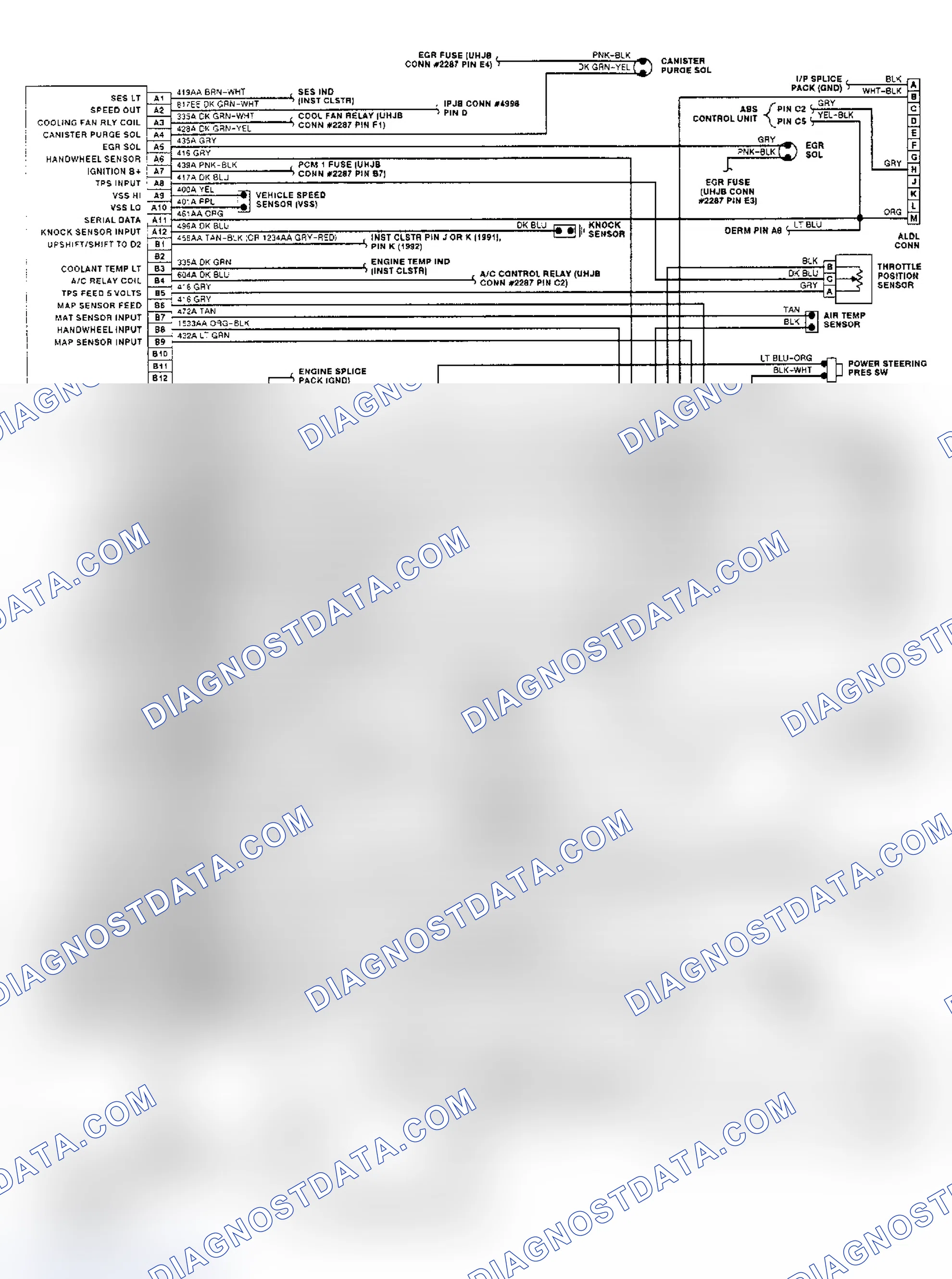 Scheme 44: PCM Wiring Diagram (1 of 2), 1.9L VIN 7