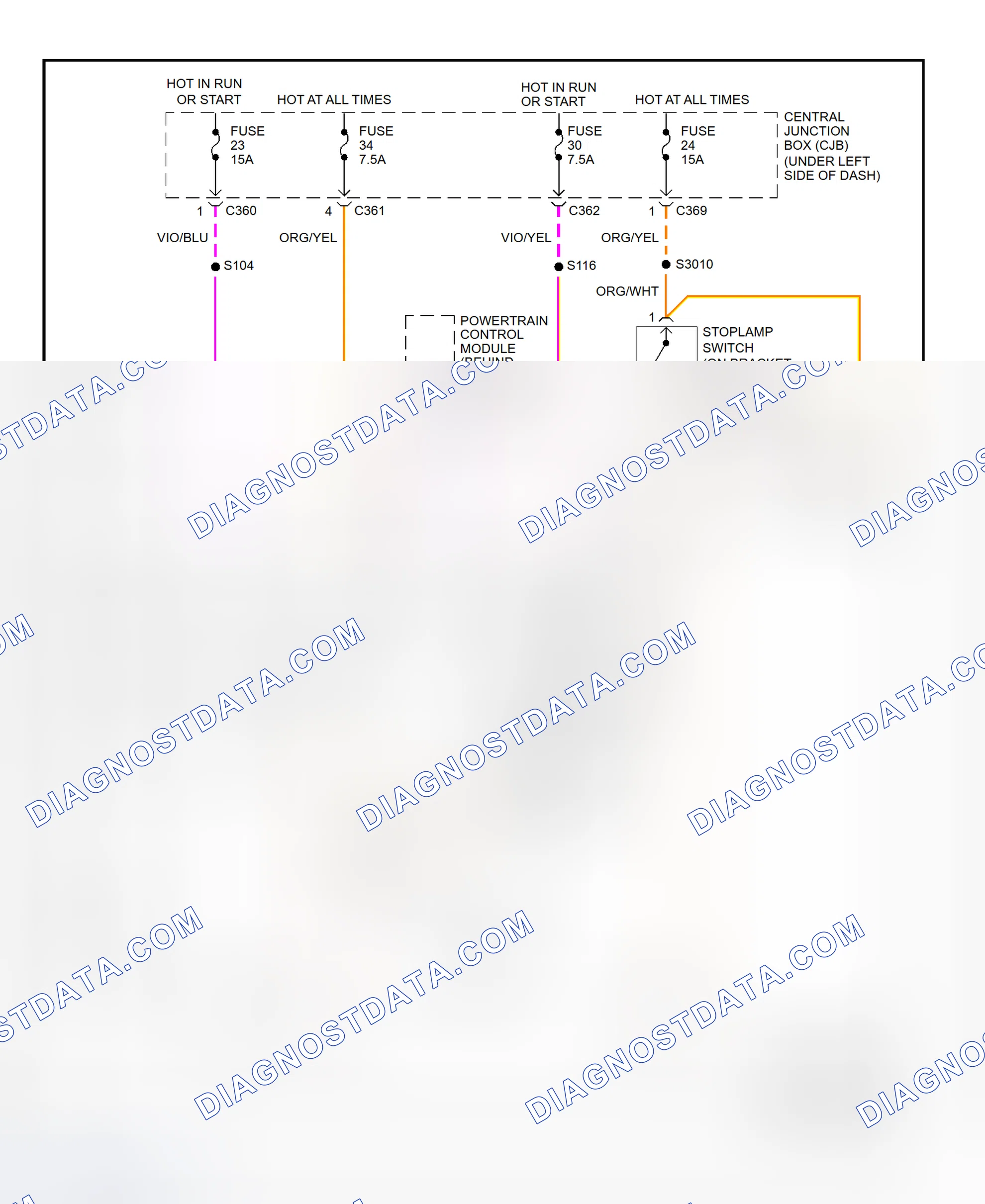 Scheme 6: Shift Interlock Wiring Diagram (1999 Contour & Mystique)