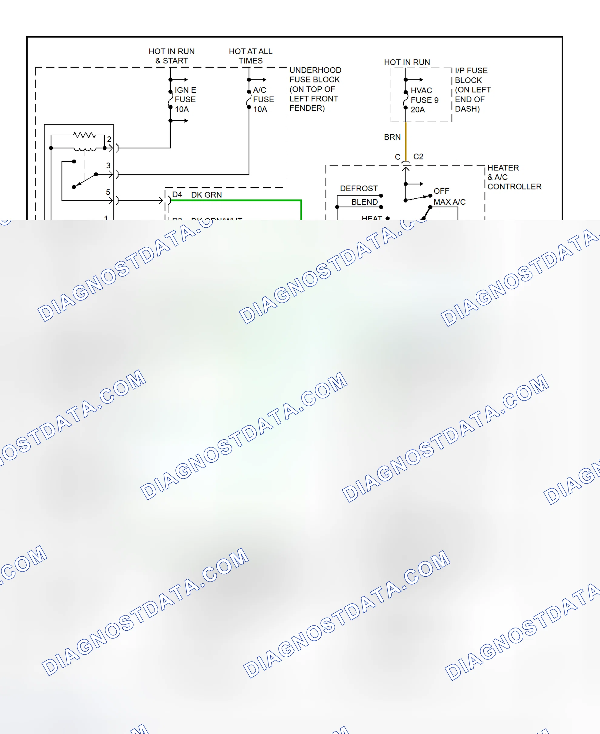 Scheme 7: A/C Compressor Clutch Control Circuit Wiring Diagram (2000-01 Blazer, Jimmy, Sonoma & S10 Pickup - With Manual A/C-Heater System & 4.3L VINs W & X Engine)