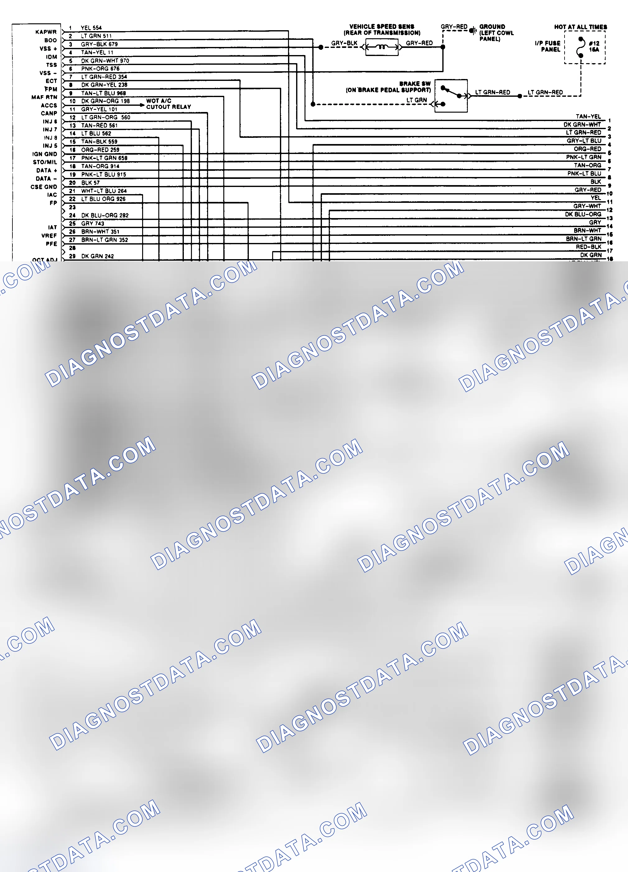 Scheme 156: EEC-IV Wiring Diagram (Town Car 4.6L - 1 of 3)