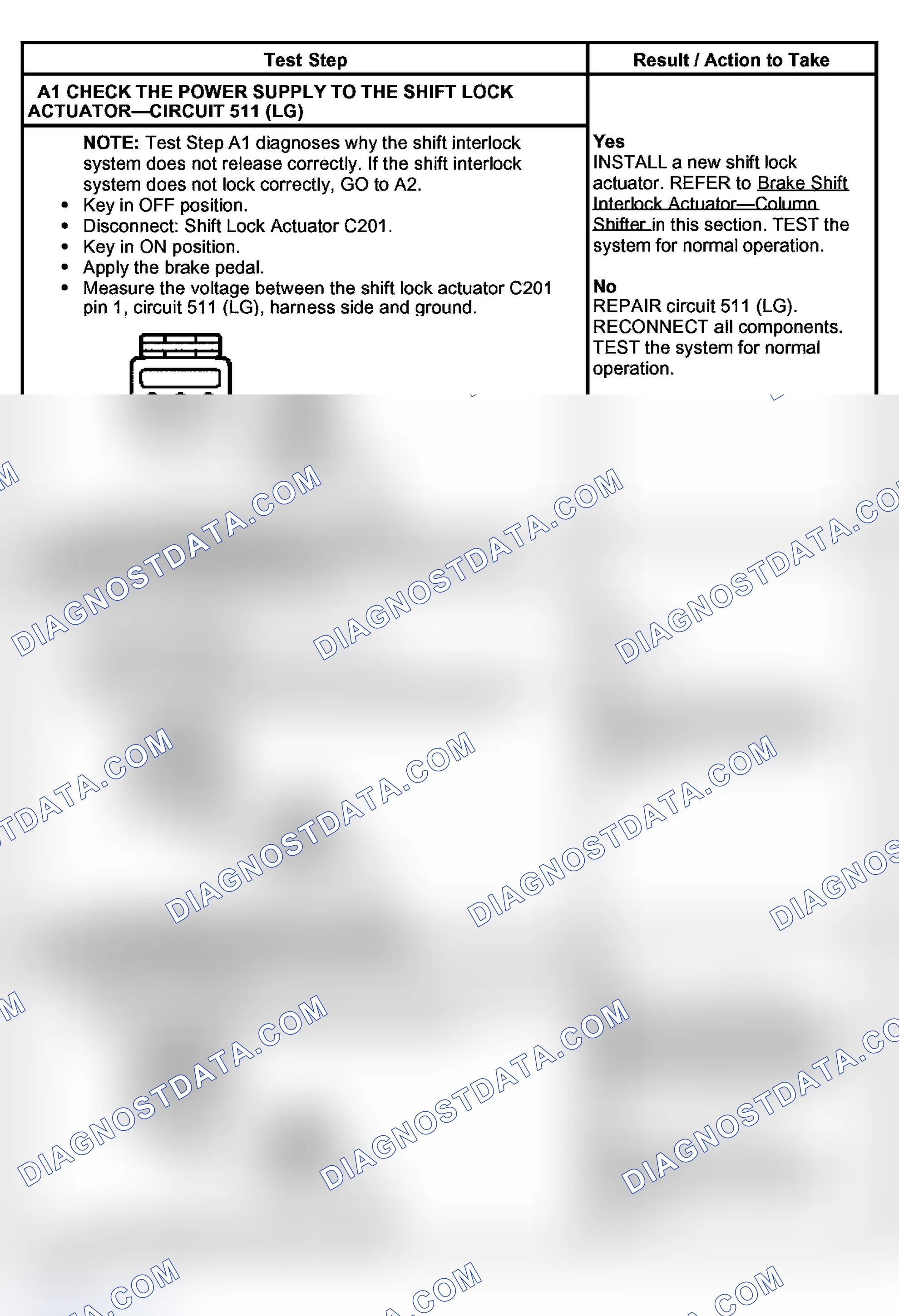 Scheme 481: PINPOINT TEST A: THE SHIFT INTERLOCK SYSTEM DOES NOT RELEASE/LOCK CORRECTLY - COLUMN SHIFT