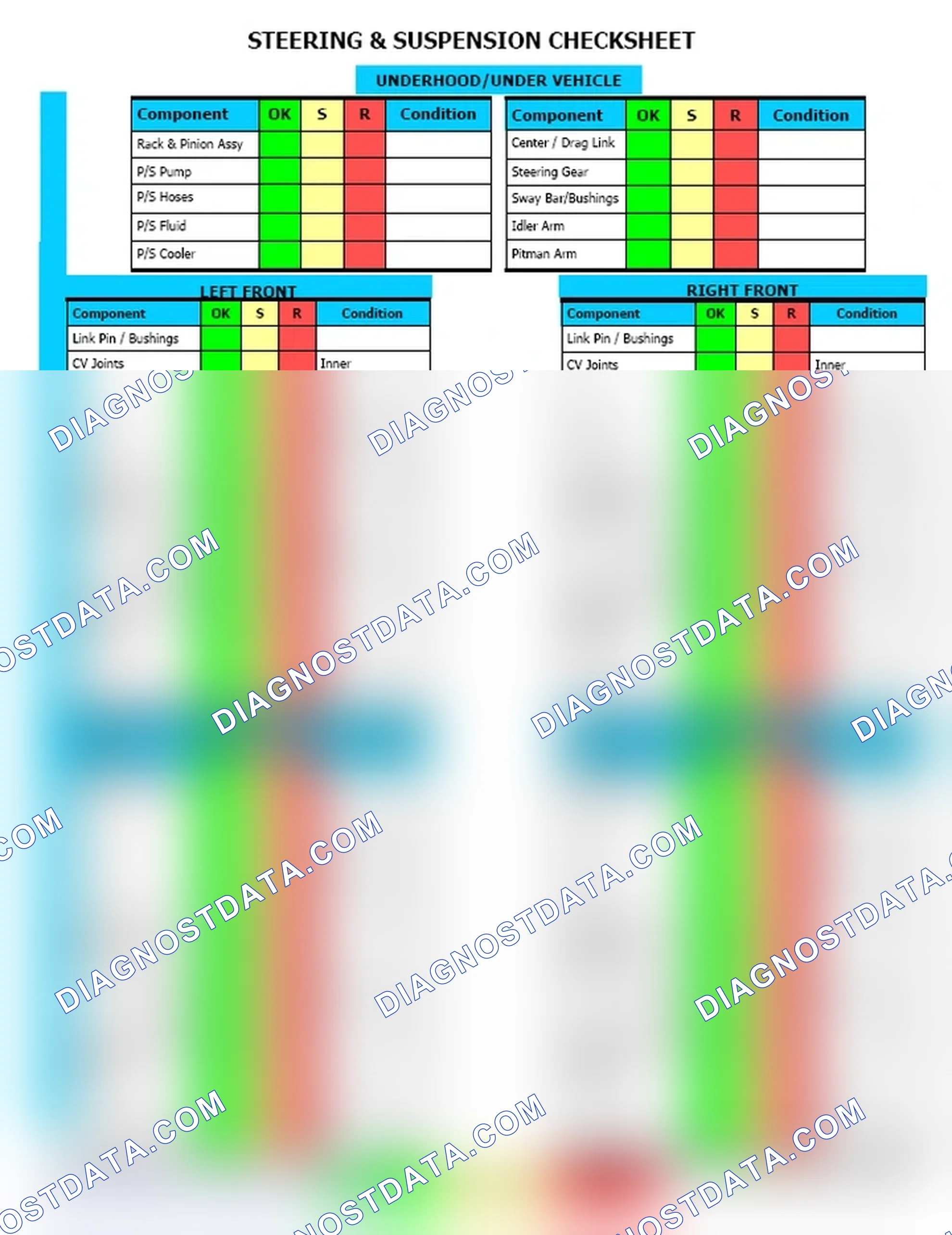 Scheme 12: Steering & Suspension Checksheet (2 Of 2)