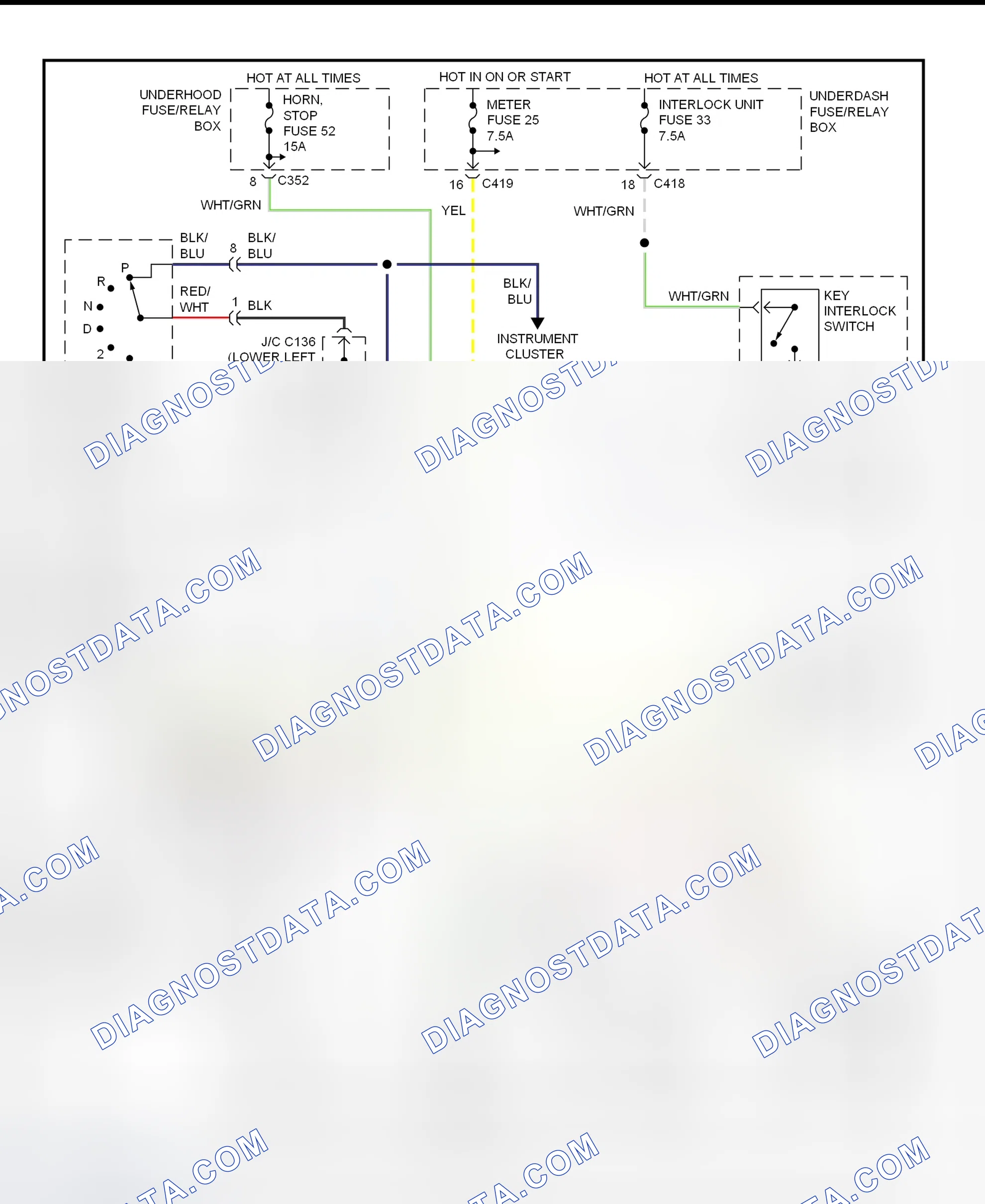 Scheme 129: Shift & Key Interlock System Wiring Schematic (Honda CR-V)