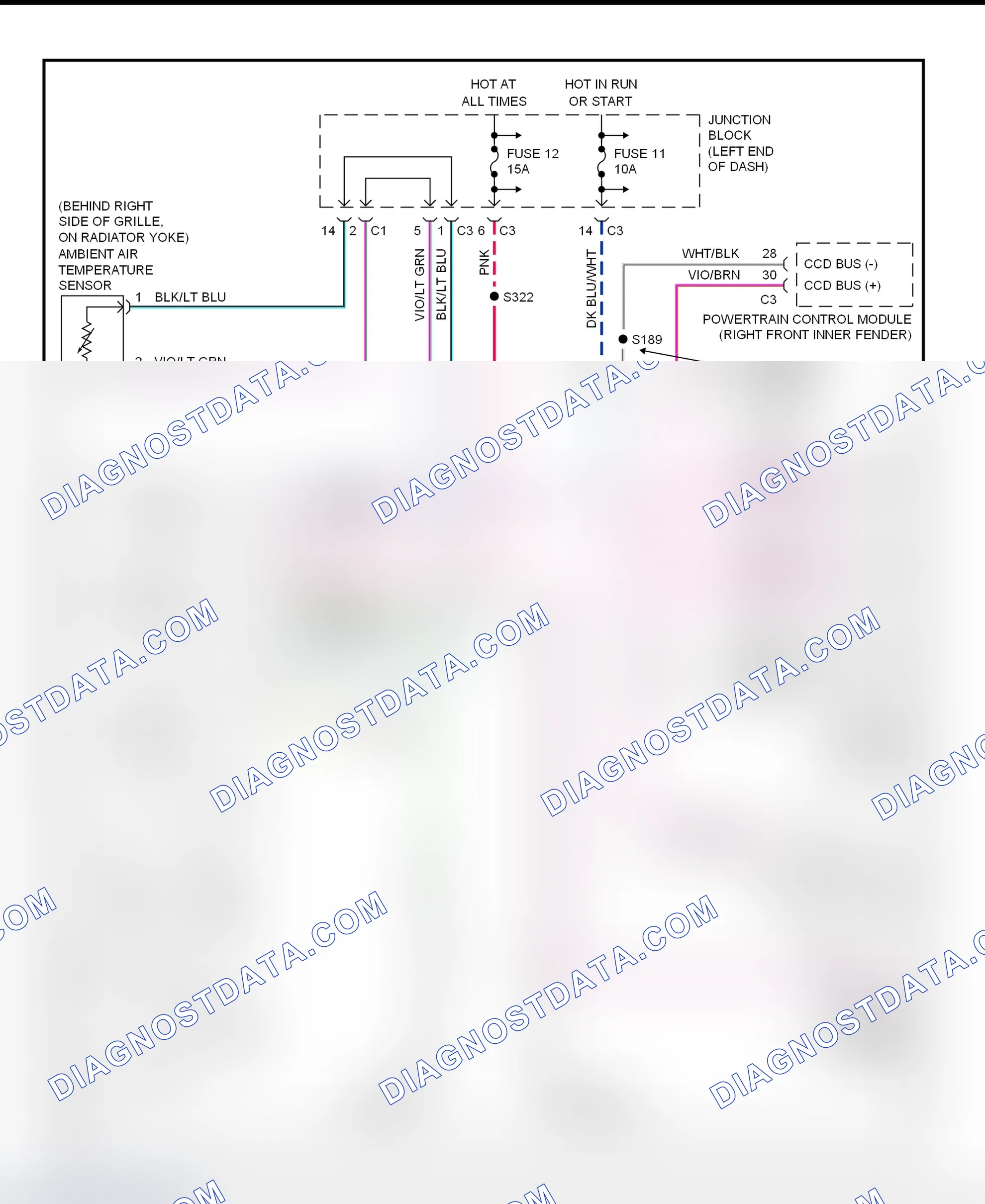 Fig. 3: Overhead Consoles Wiring Diagram (Dakota)