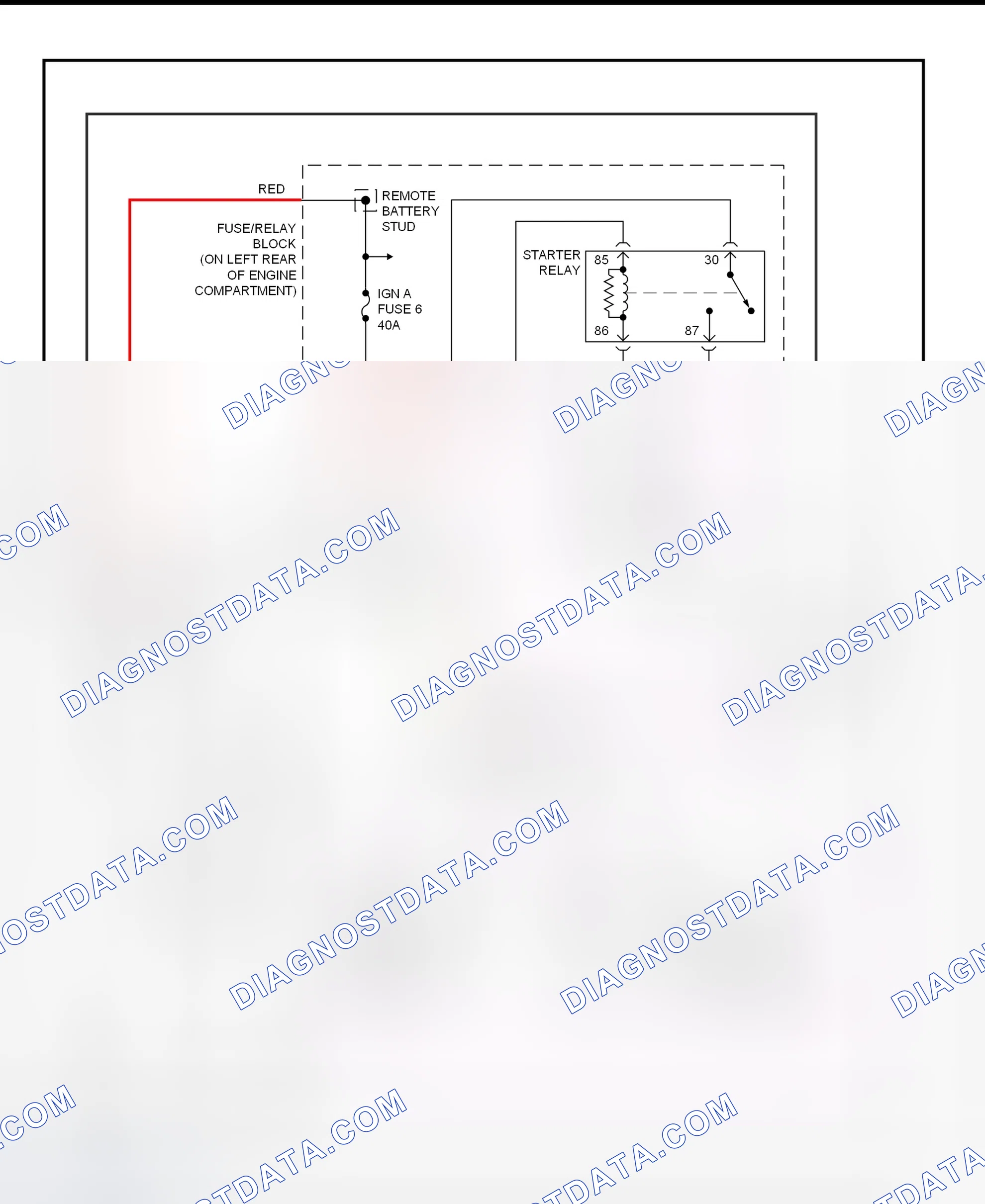 Fig. 8: Starting System Wiring Diagram (Pickup - 6.5L)