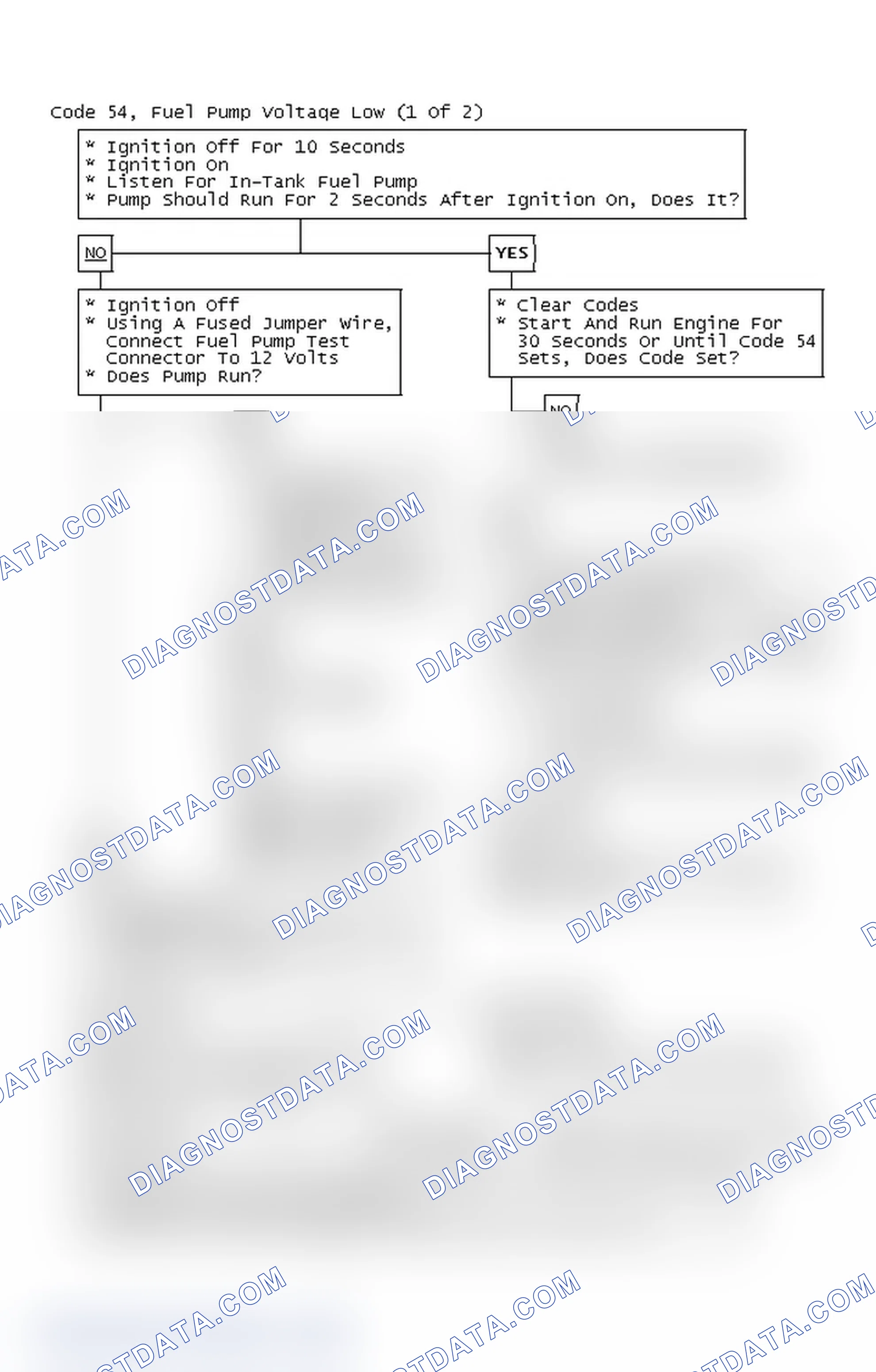 Scheme 638: Code 54, Fuel Pump Voltage Low (1 Of 2)