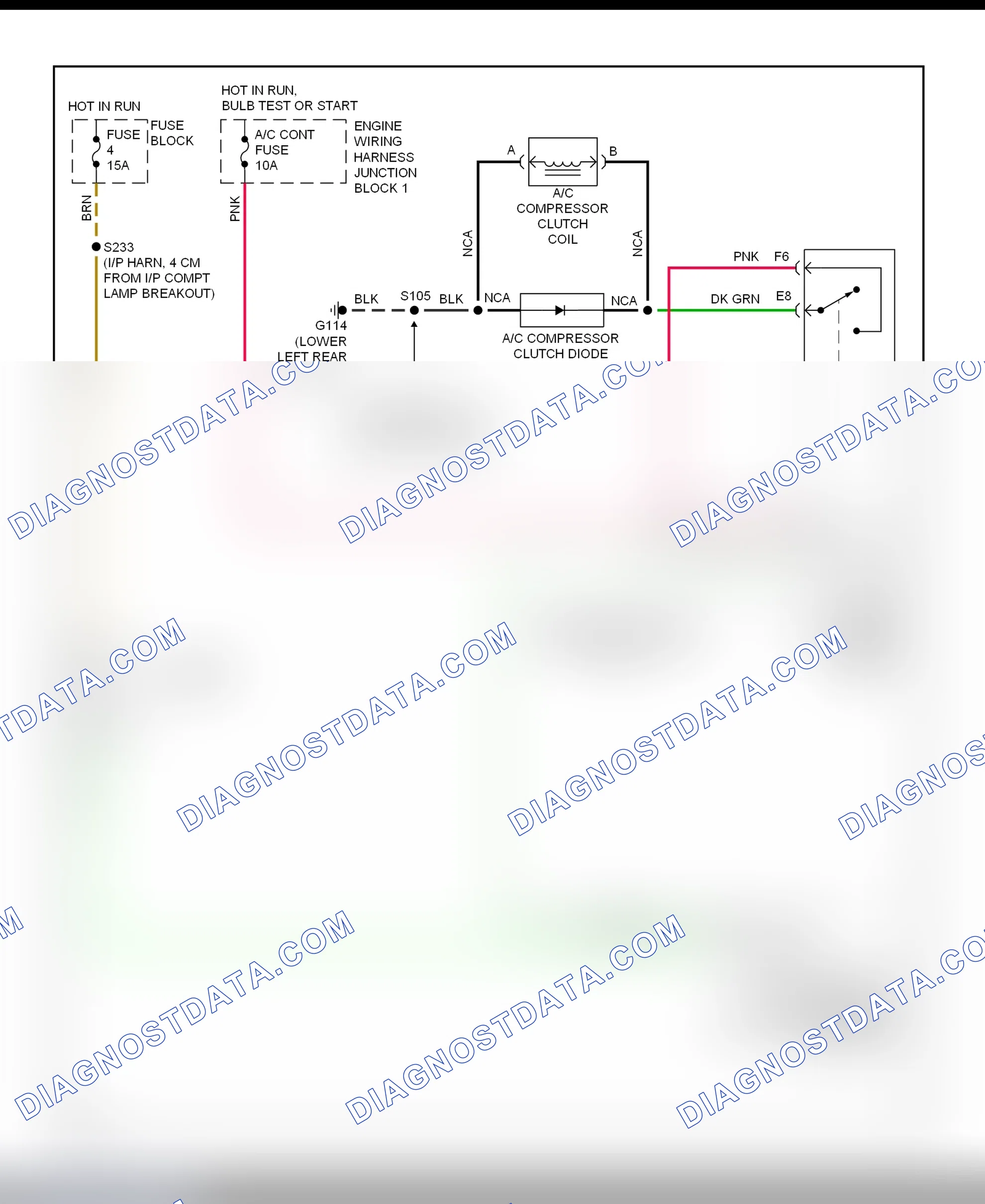Scheme 65: A/C Compressor Clutch Control Circuit Wiring Diagram (2000-01 Lumina)