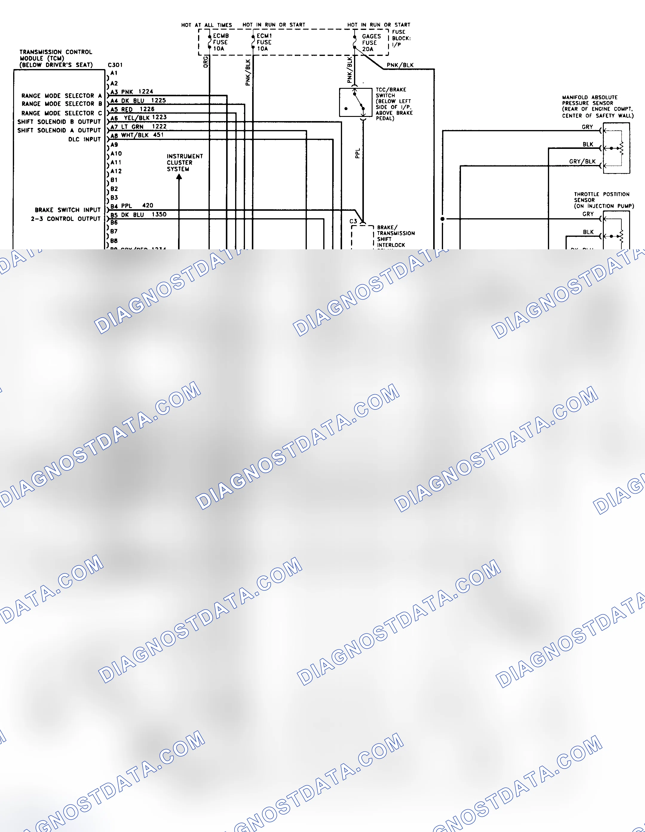 Scheme 189: 4L80-E Wiring Diagram (1994 "G" Series - Diesel)
