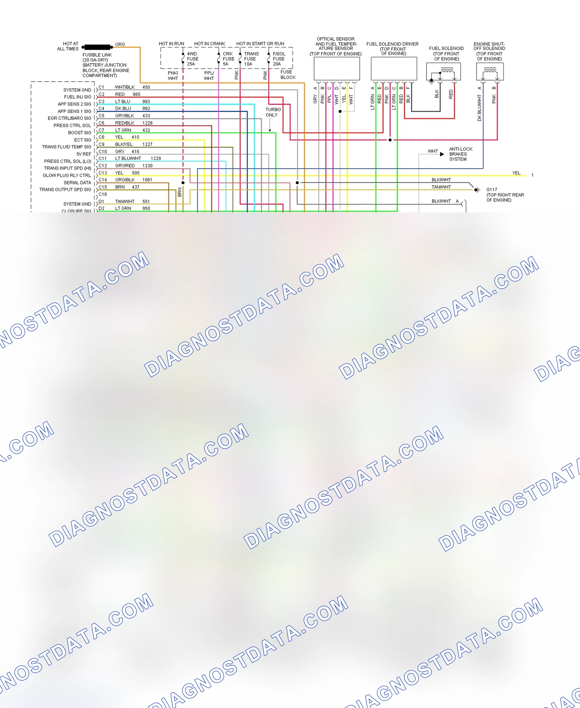 Scheme 254: Wiring Diagram For Blazer, Pickup, Sierra, Suburban & Yukon With 4L80-E (1 Of 2)