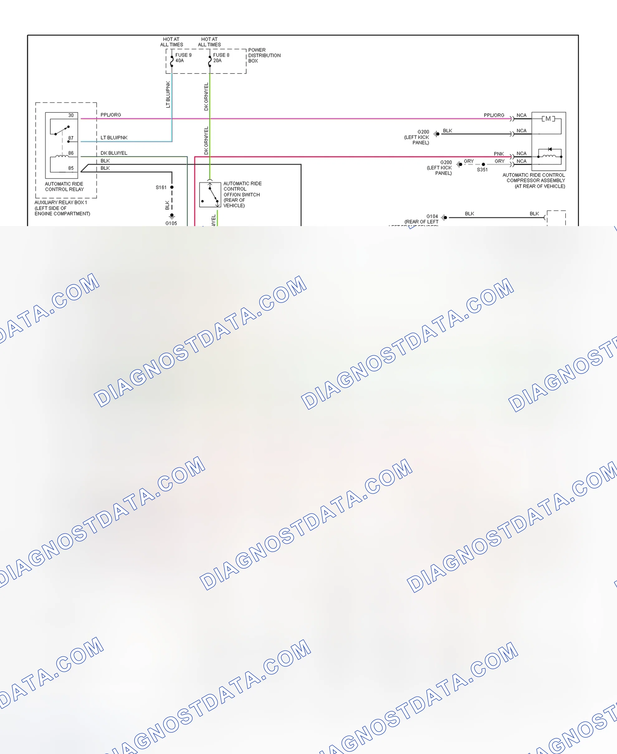 Scheme 1: Electronic Suspension Wiring Diagram (1998 Explorer & Mountaineer- 1 Of 2)