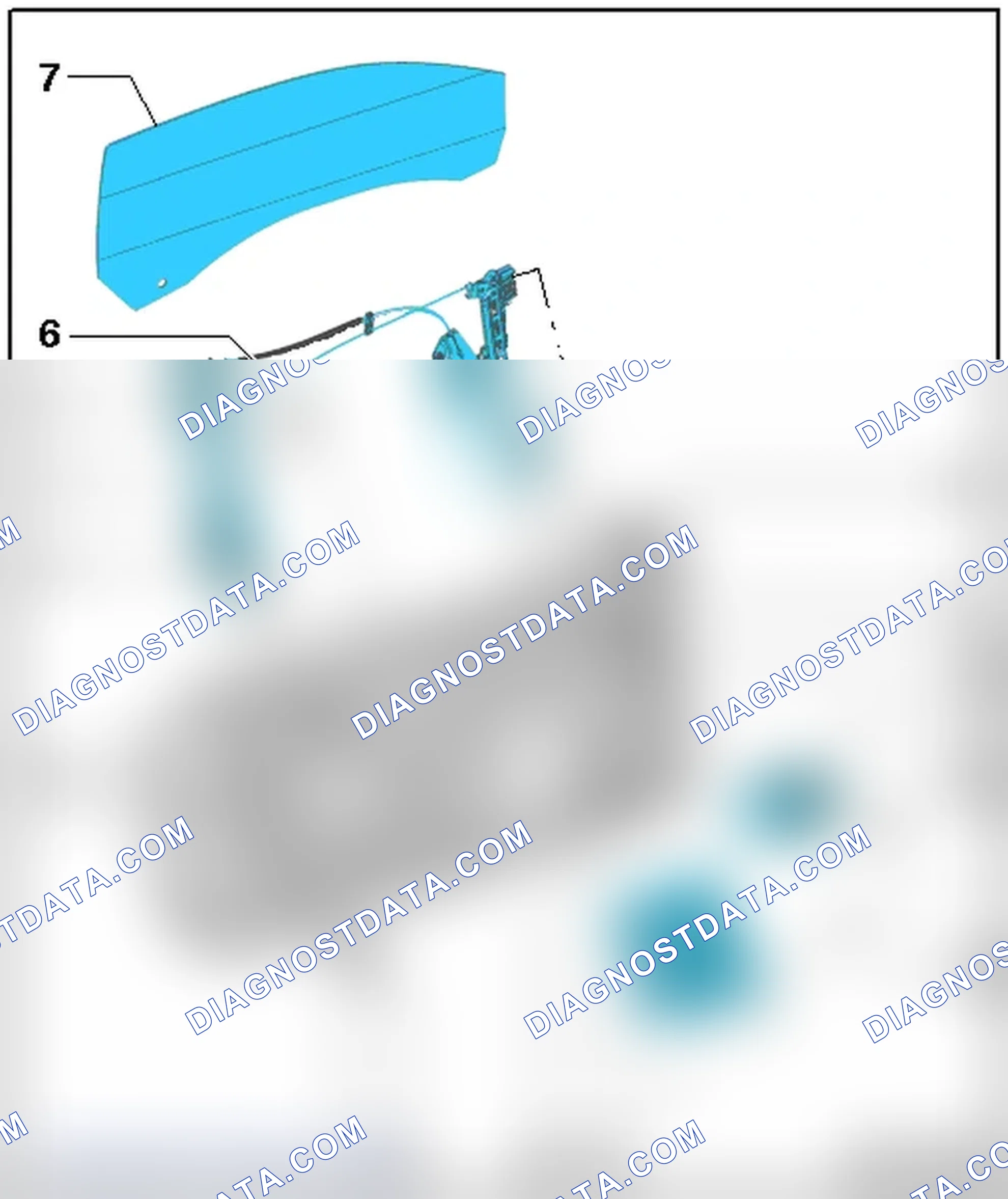 Scheme 157: WINDOW REGULATOR MOTOR AND WINDOW REGULATOR ASSEMBLY OVERVIEW