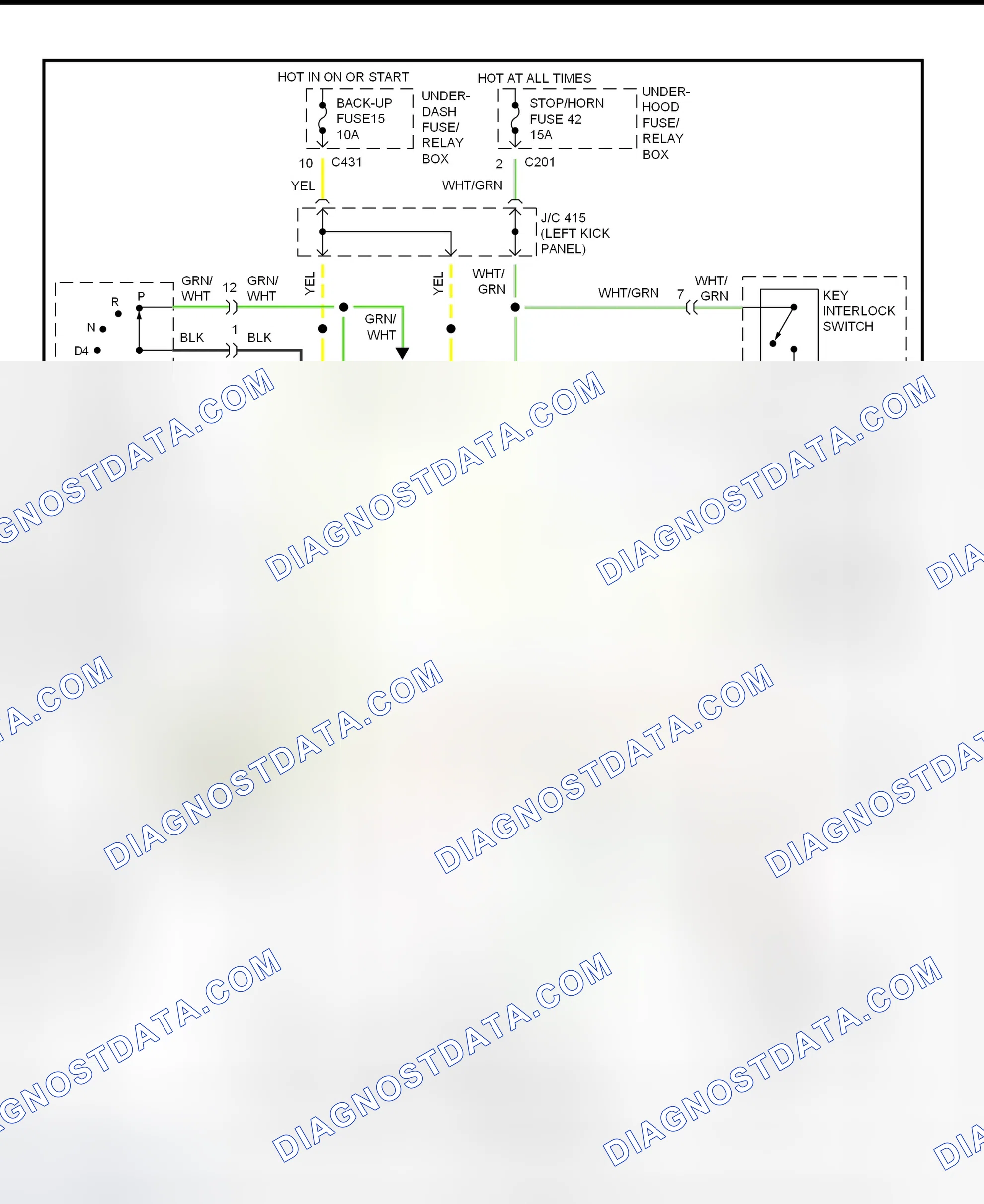 Scheme 62: Shift & Key Interlock System Wiring Schematic (1997 Honda Civic Del Sol)