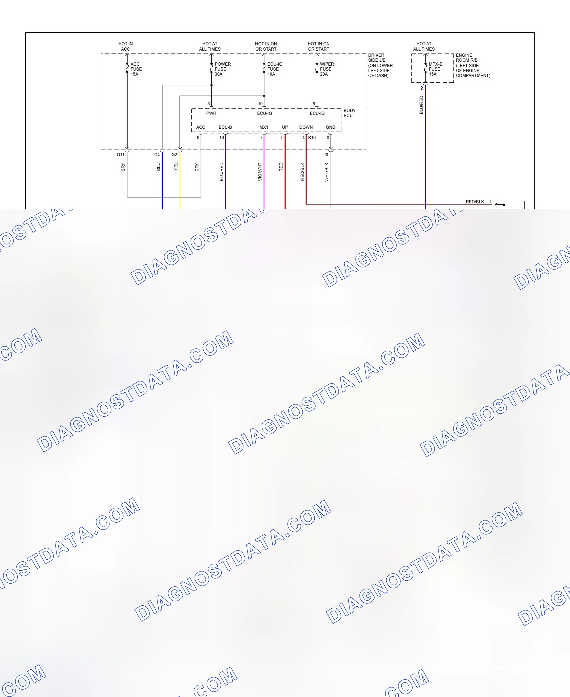 Scheme 13: Tailgate Power Window System Wiring Diagram (4Runner)