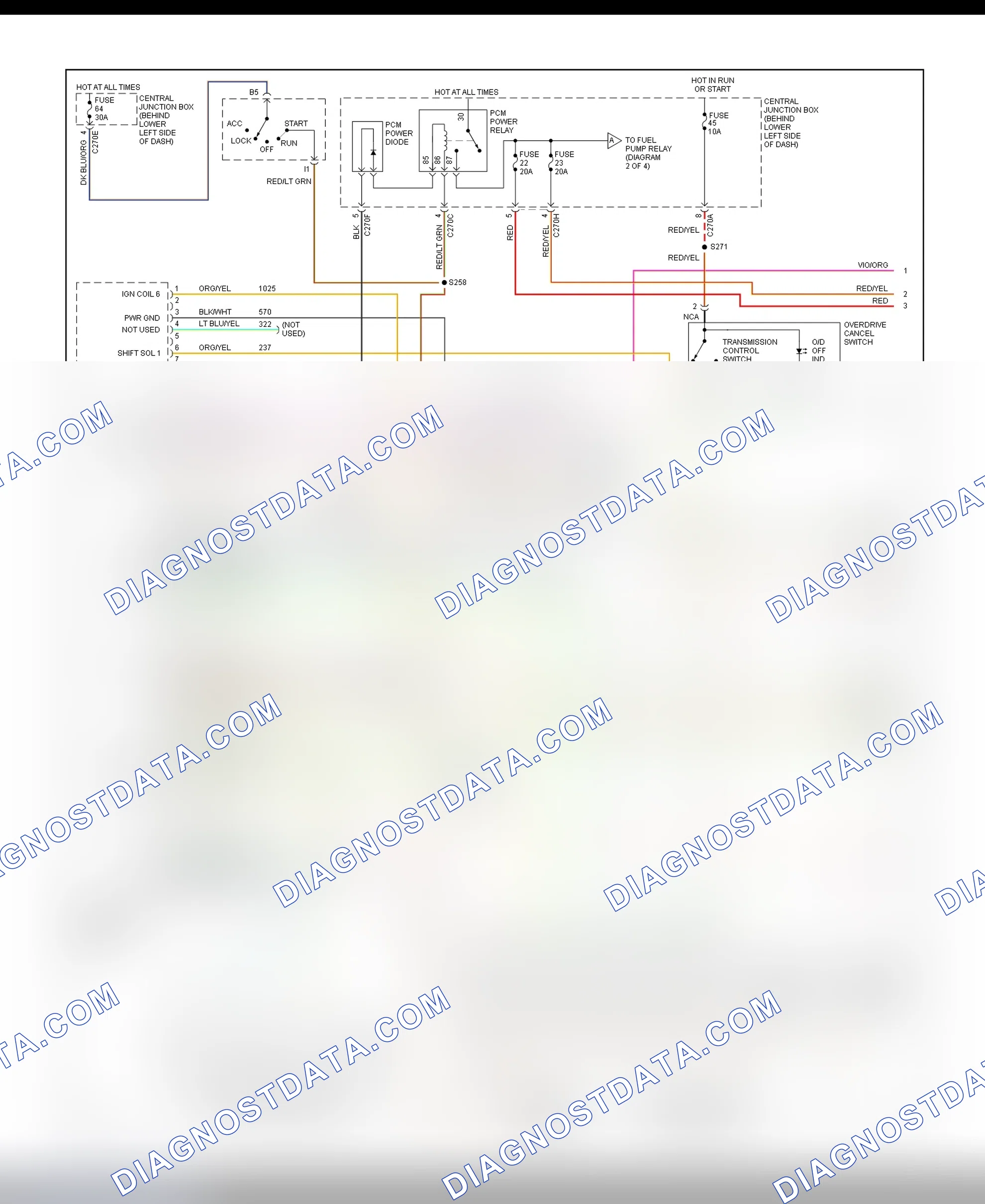 Scheme 64: PCM Wiring Diagram (Excursion & Pickup - F250/F350 Super Duty - 5.4L - 1 Of 4)