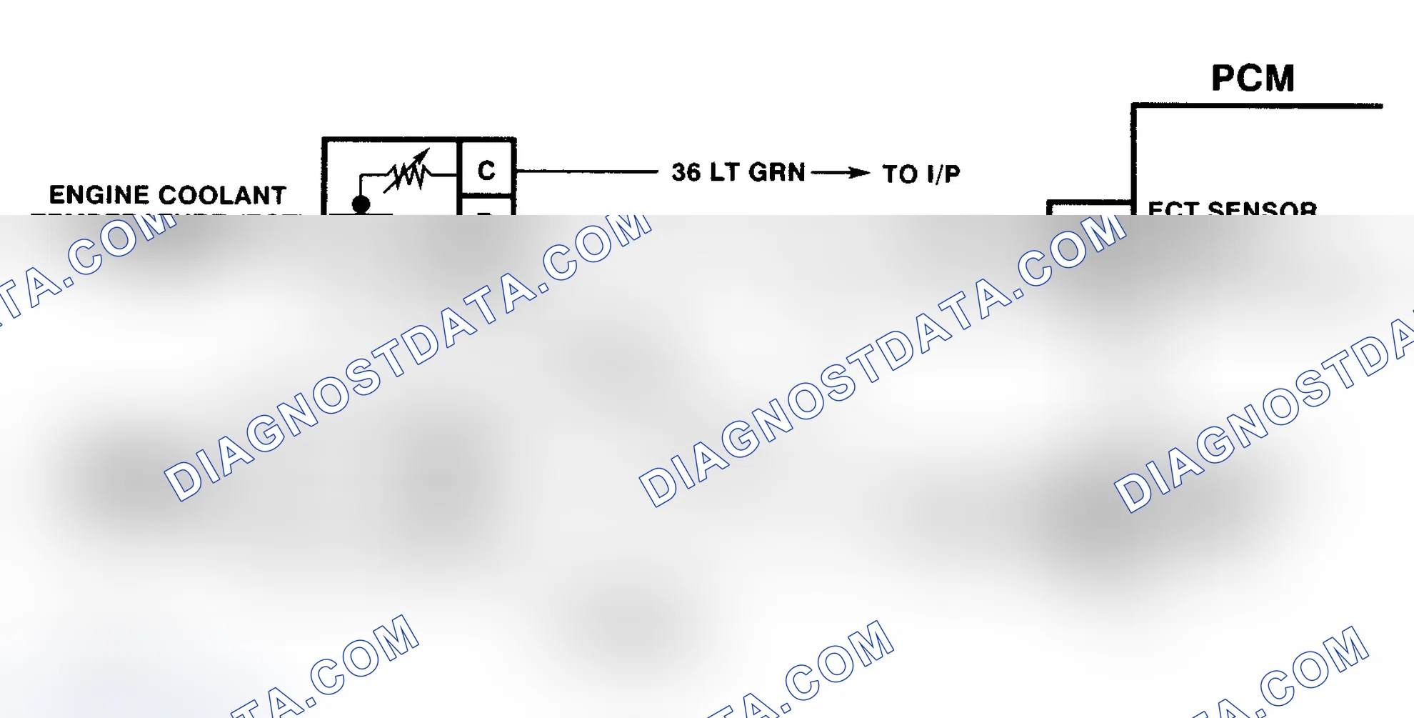 Scheme 14: Code P0117 Schematic (3.8L) Coolant Temperature Sensor Low Temperature Indicated