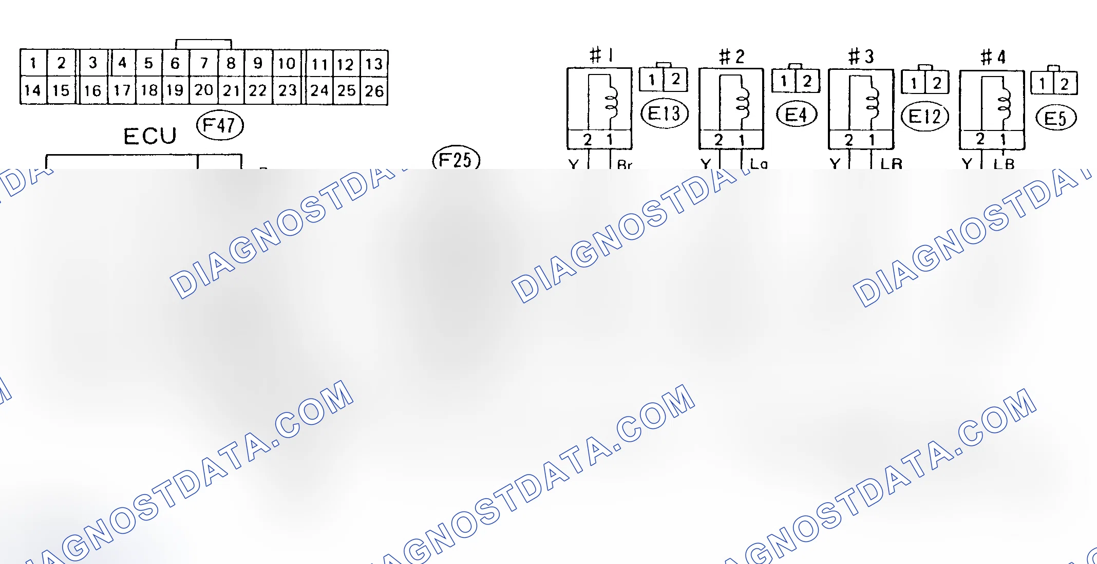 Scheme 63: Schematic - Codes 14, 15, 16 & 17, Fuel Injectors