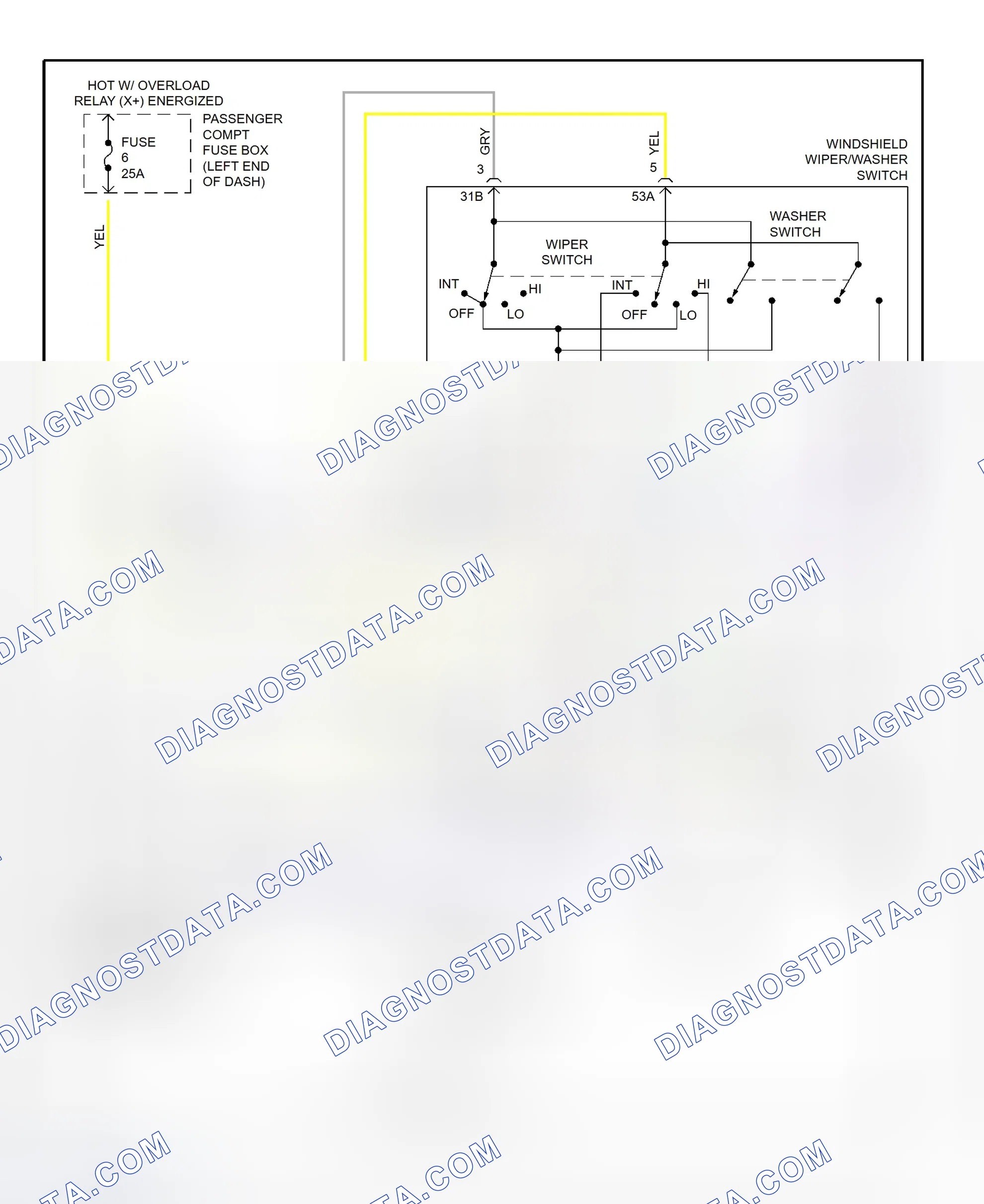 Fig. 13: Front Wiper/Washer System Wiring Diagram (S90 & V90)