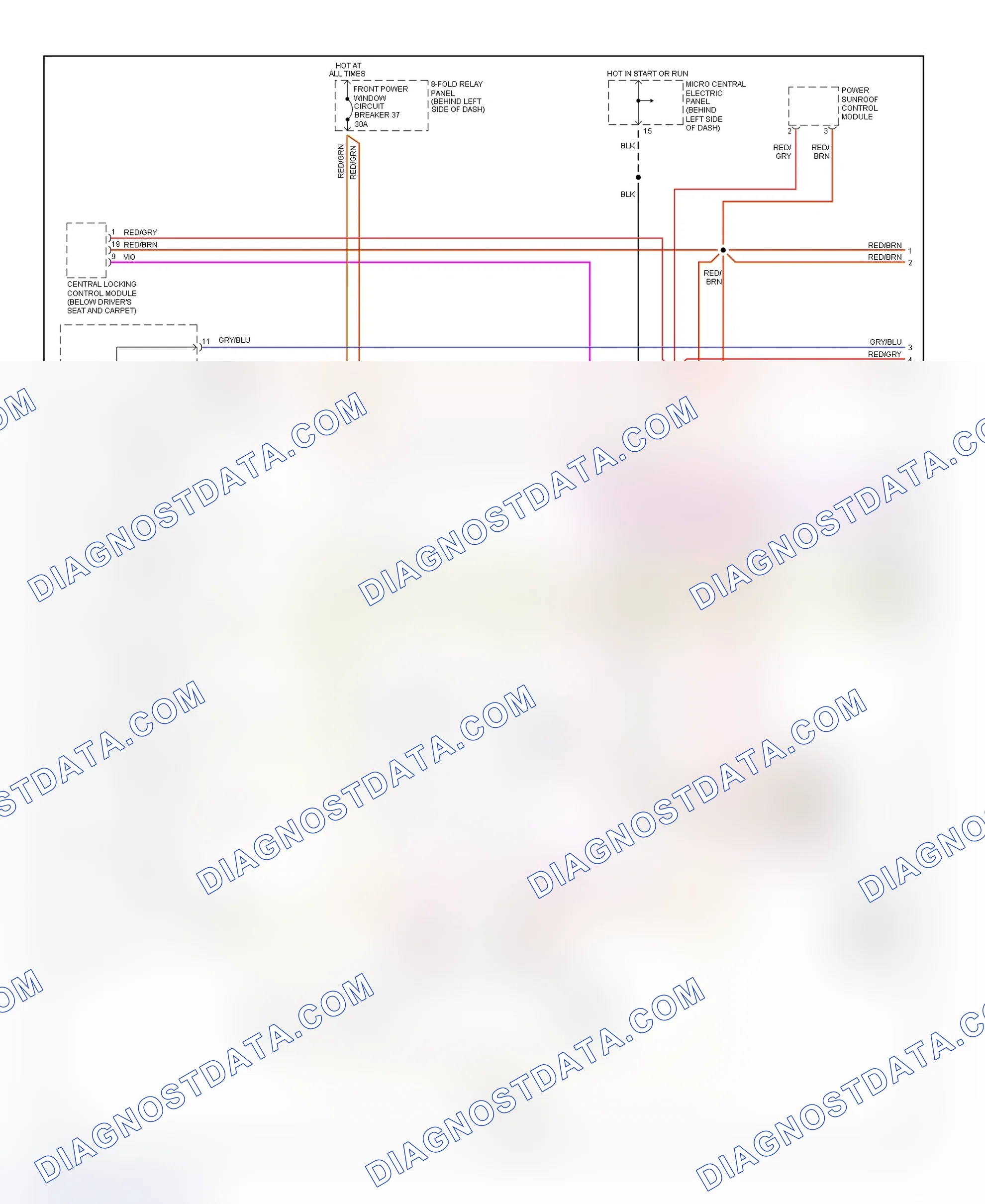 Scheme 11: Power Window System Wiring Diagram (A6 - 1 Of 2)