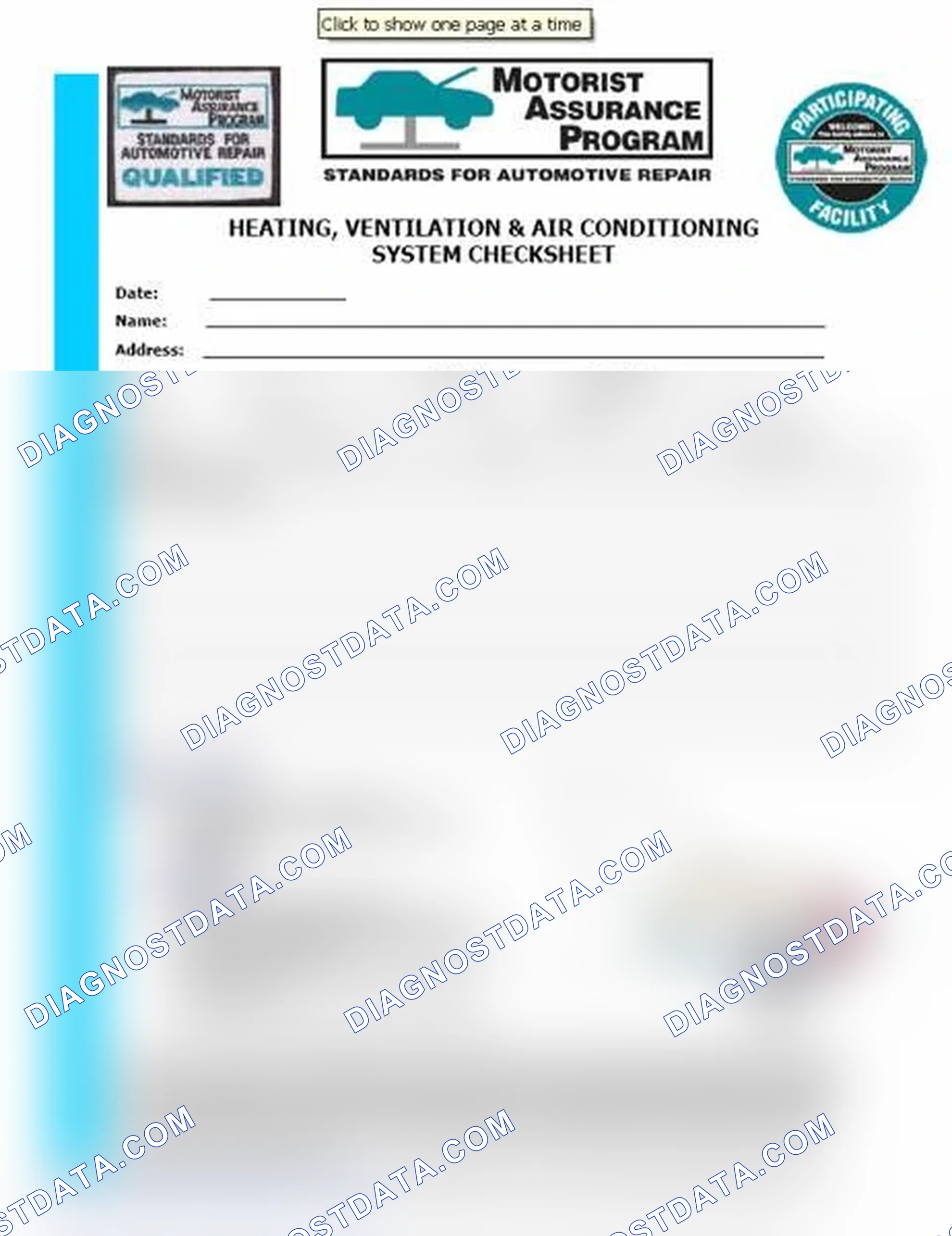 Scheme 15: Heating, Ventilation & Air Conditioning System Checksheet (1 Of 2)