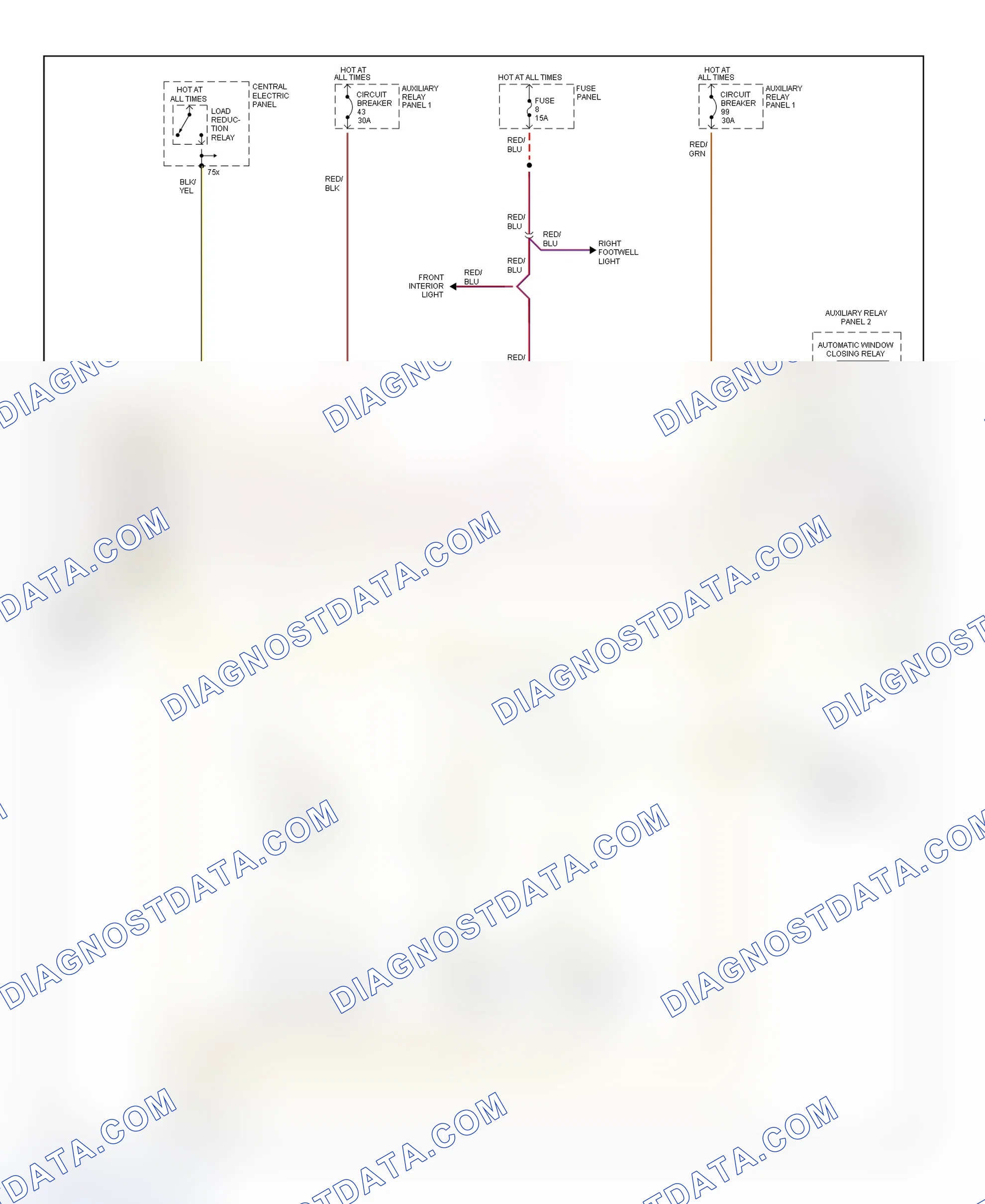Scheme 4: Power Window System Wiring Diagram (1 Of 2)