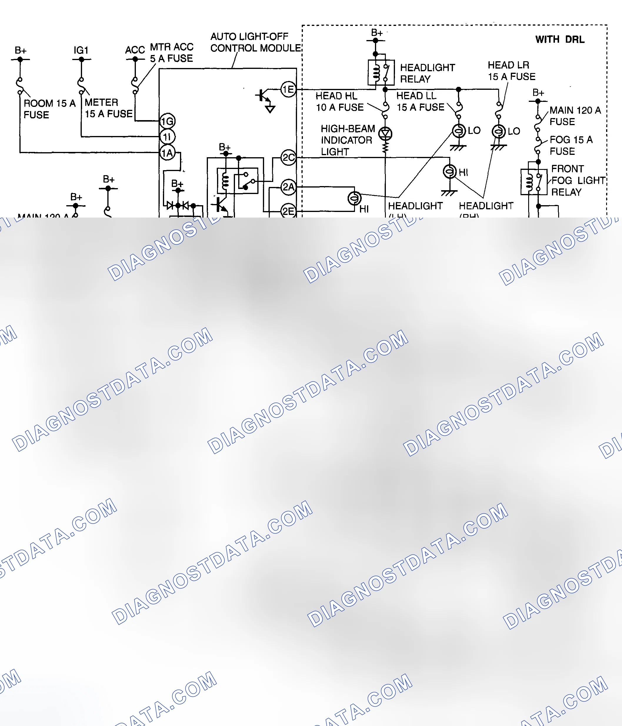Scheme 83: DRL AND AUTO LIGHT-OFF SYSTEM WIRING DIAGRAM