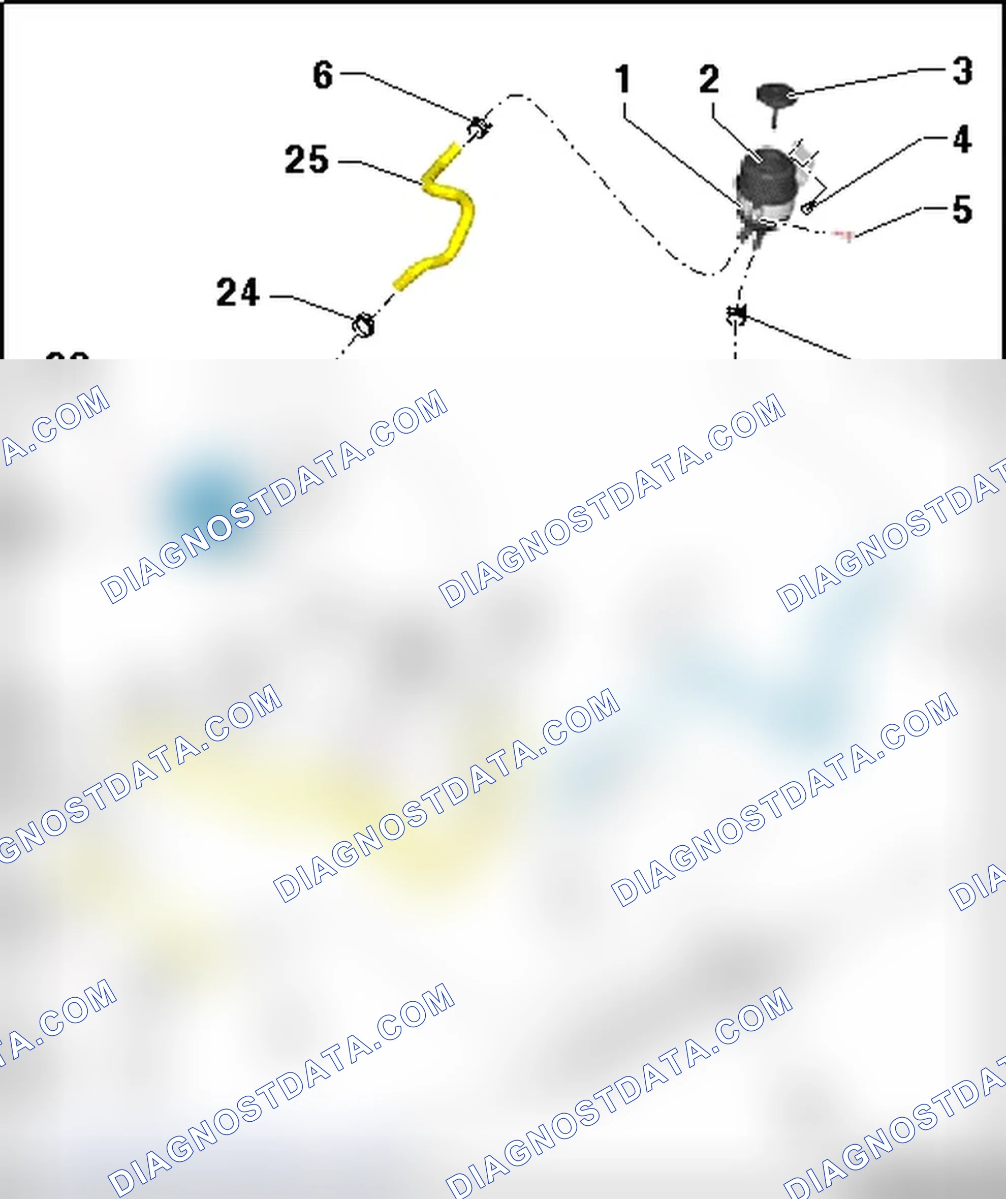 Scheme 18: POWER STEERING PUMP, HYDRAULIC LINES AND RESERVOIR OVERVIEW, VEHICLES WITHOUT DYNAMIC STEERING