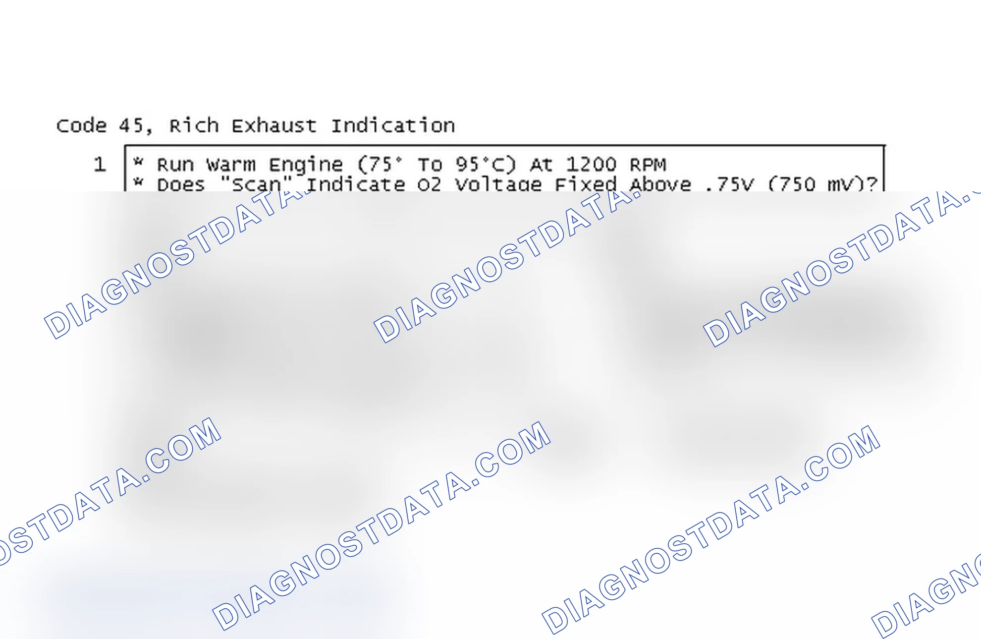 Scheme 159: Code 45, Rich Exhaust Indication