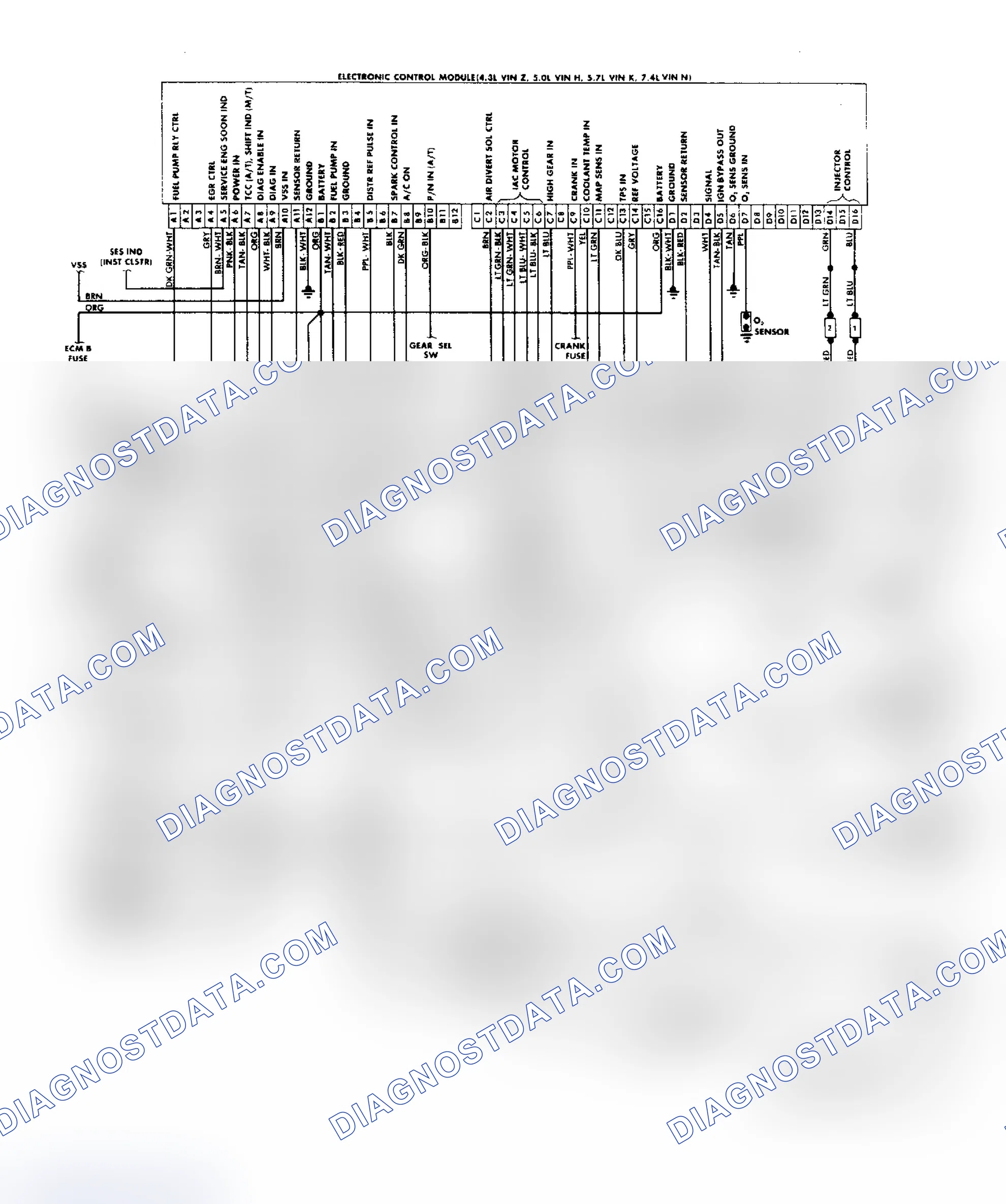 Scheme 181: "G" Series Van (4.3L, 5.0L & 5.7L & 7.4L) Wiring Diagram