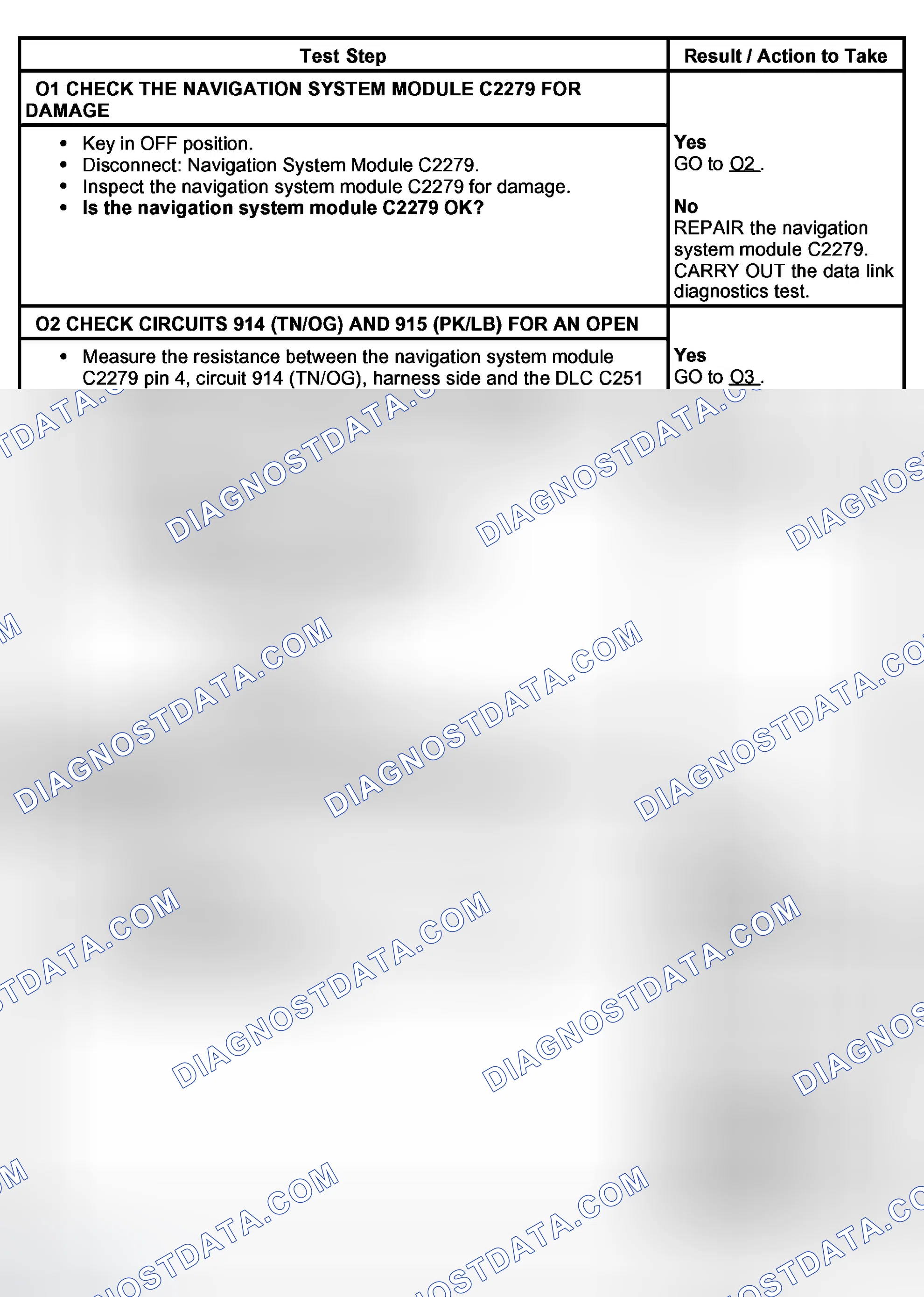 Scheme 20: PINPOINT TEST O: THE NAVIGATION SYSTEM MODULE DOES NOT RESPOND TO THE DIAGNOSTIC TOOL