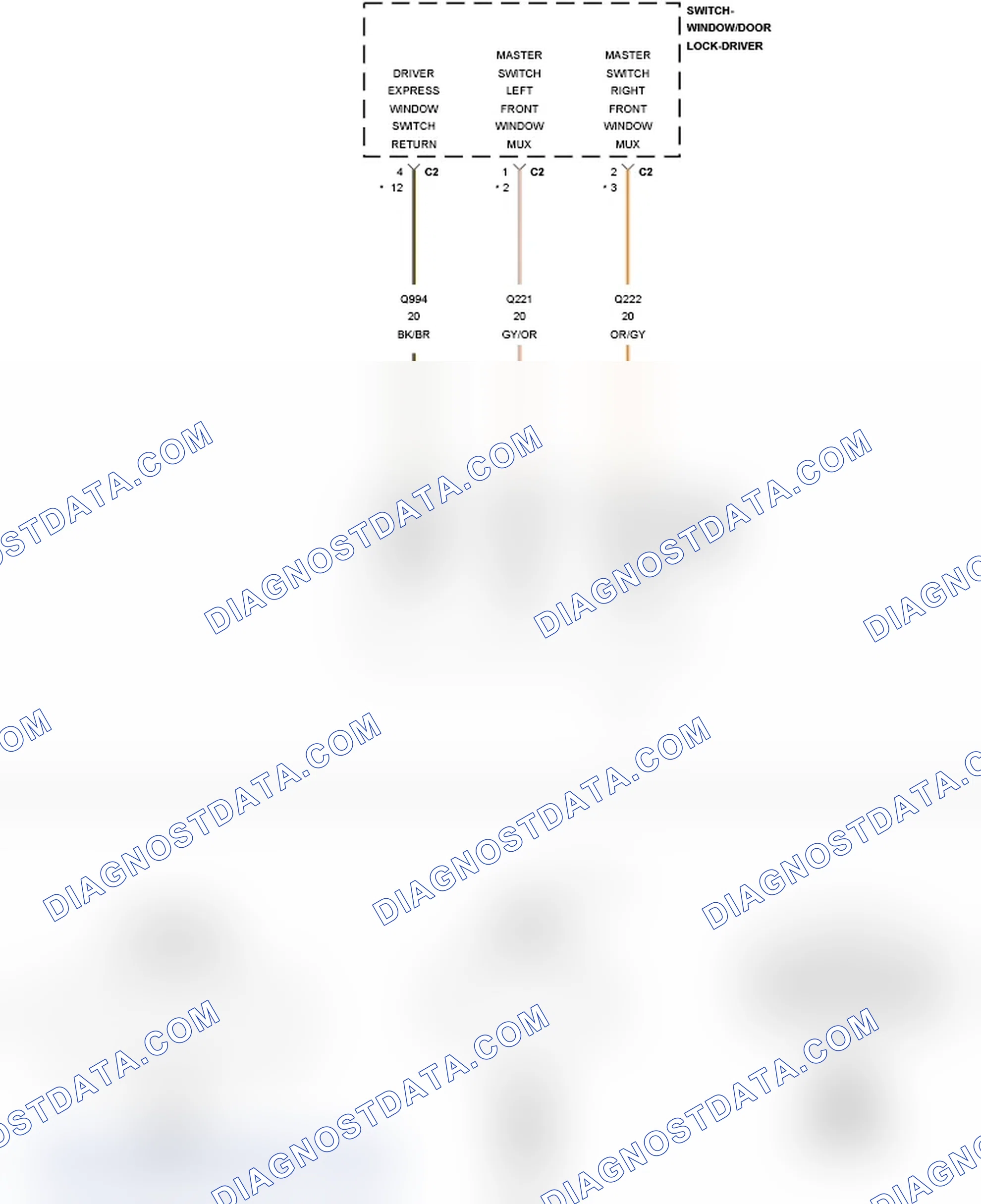 Scheme 292: B1852-DRIVER WINDOW SWITCH STUCK