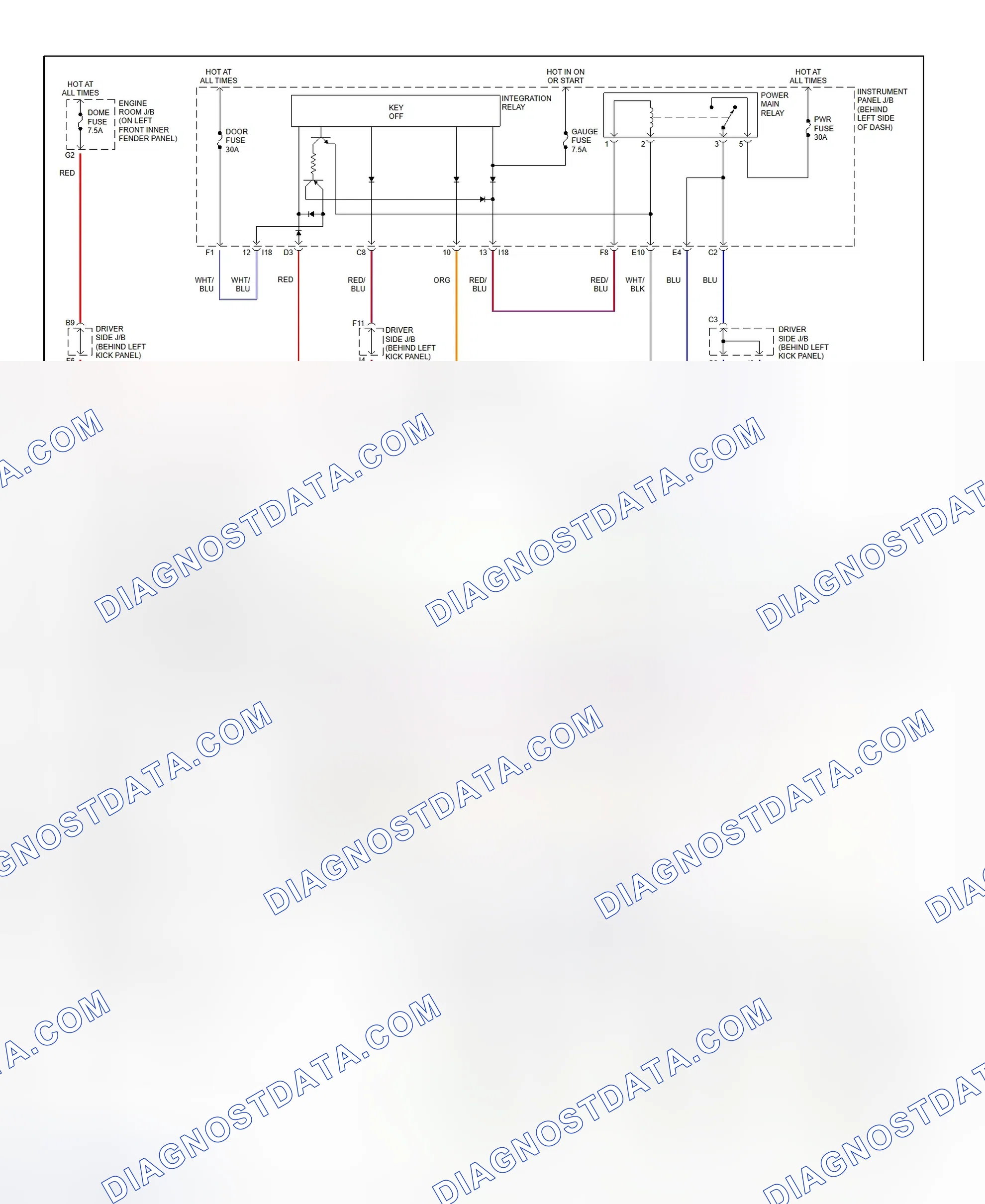 Scheme 6: Power Window System Wiring Diagram (Avalon)