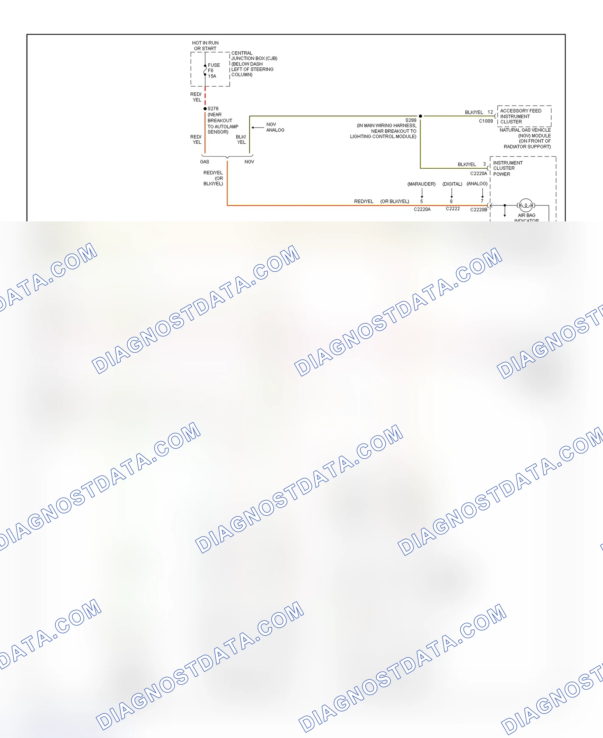 Scheme 73: Air Bag System Wiring Diagram (Crown Victoria, Grand Marquis, Marauder-2 Of 2)