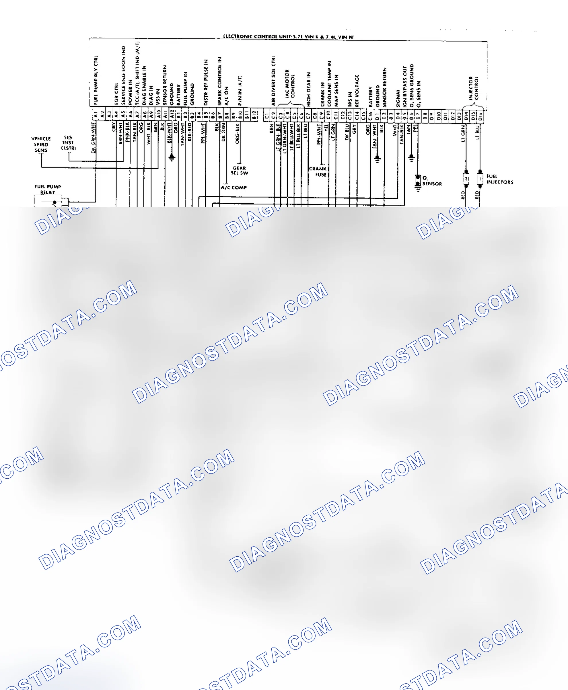Scheme 183: "R/V" Series (5.7L & 7.4L) Wiring Diagram