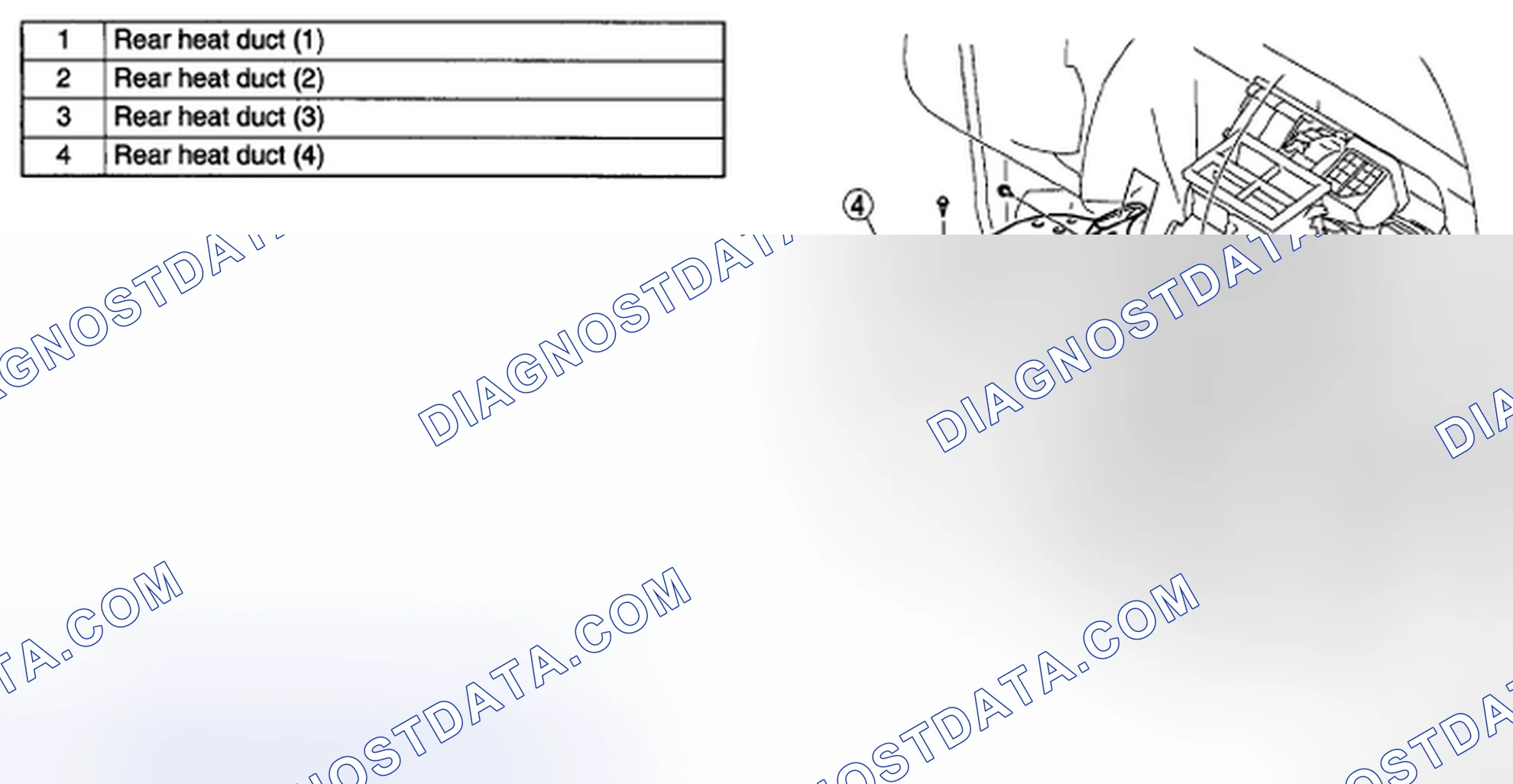 Scheme 138: REAR HEAT DUCT REMOVAL/INSTALLATION