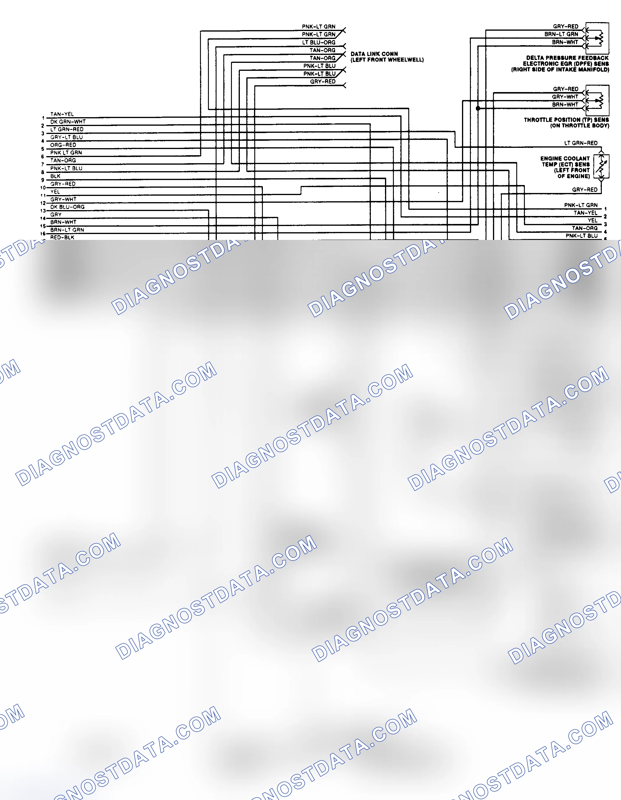 Scheme 157: EEC-IV Wiring Diagram (Town Car 4.6L - 2 of 3)