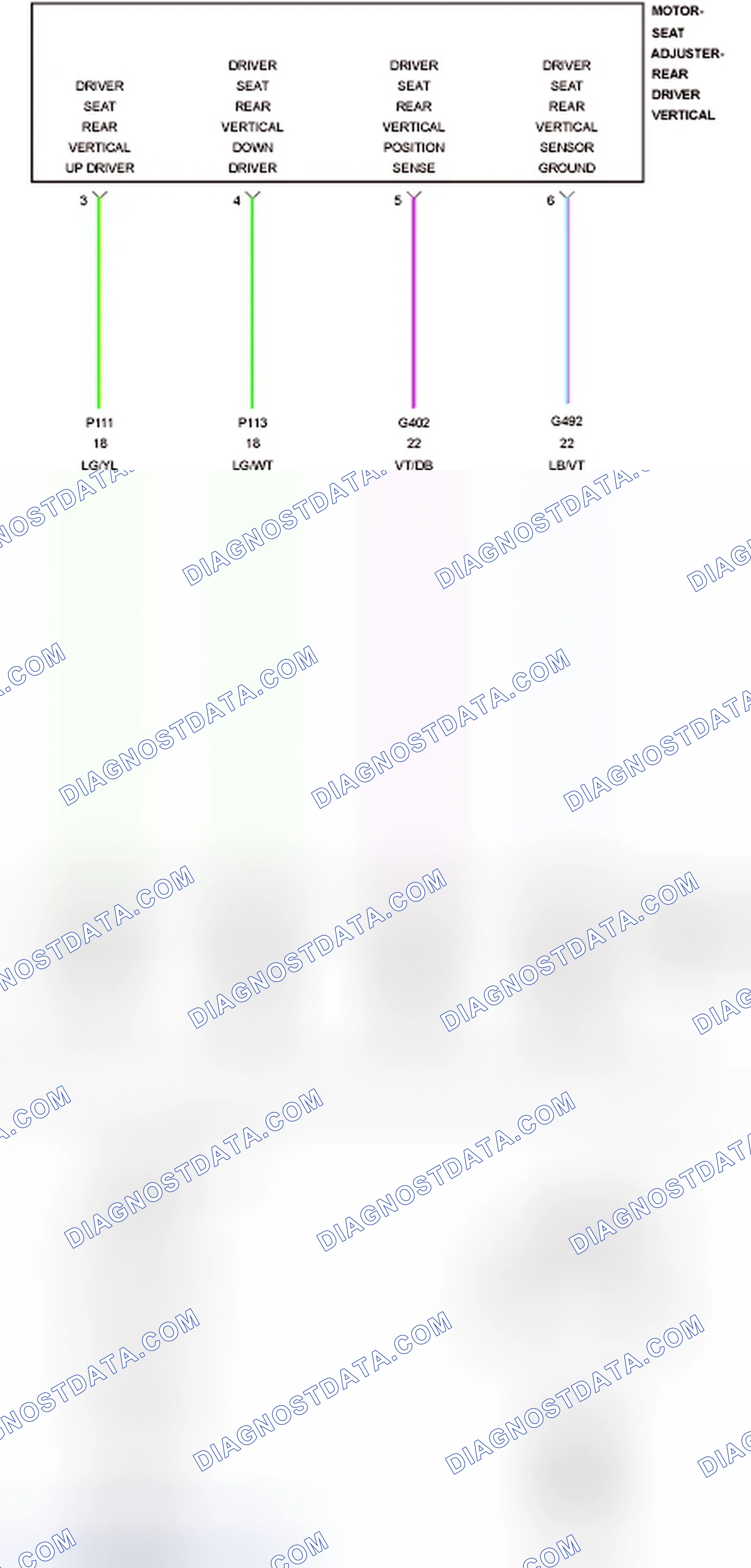 Scheme 189: B1D75-SEAT REAR VERTICAL POSITION SENSOR CIRCUIT LOW