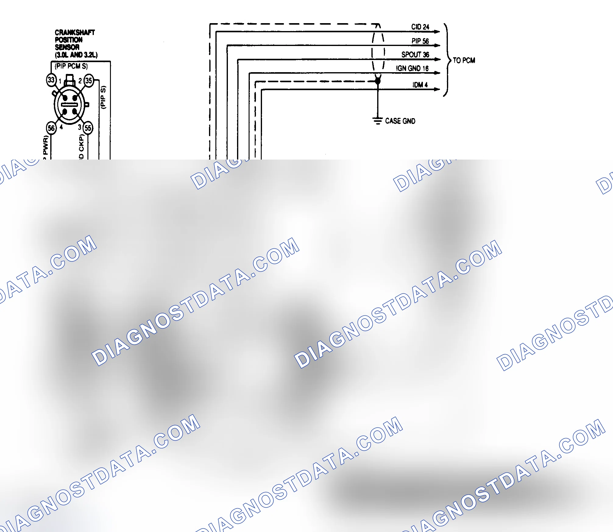 Scheme 185: EI System Connector Terminal (3.0L SHO & 3.2L)
